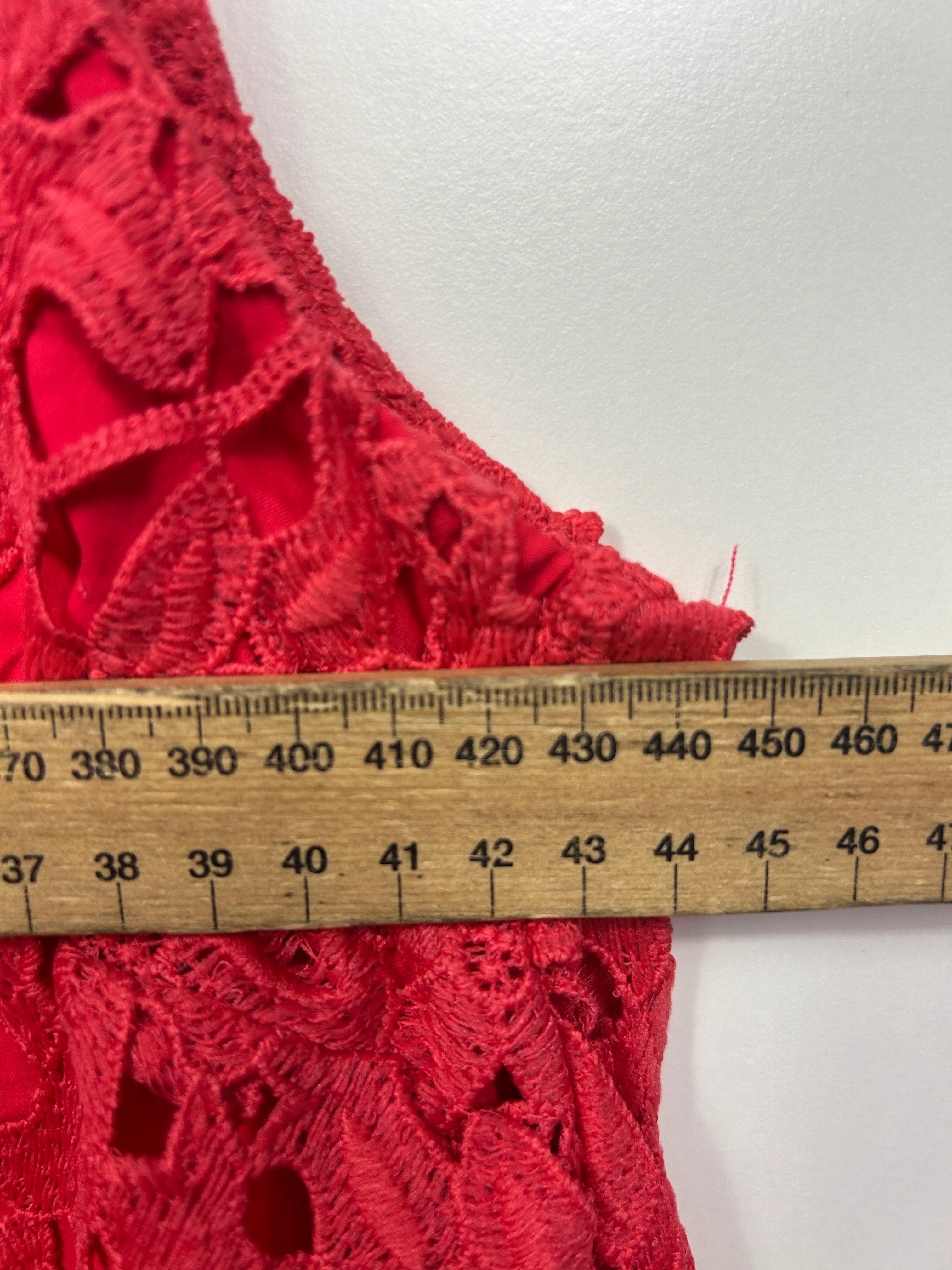 Target Dress Size 14 Red Crochet Overlay Sleeveless - Image 6