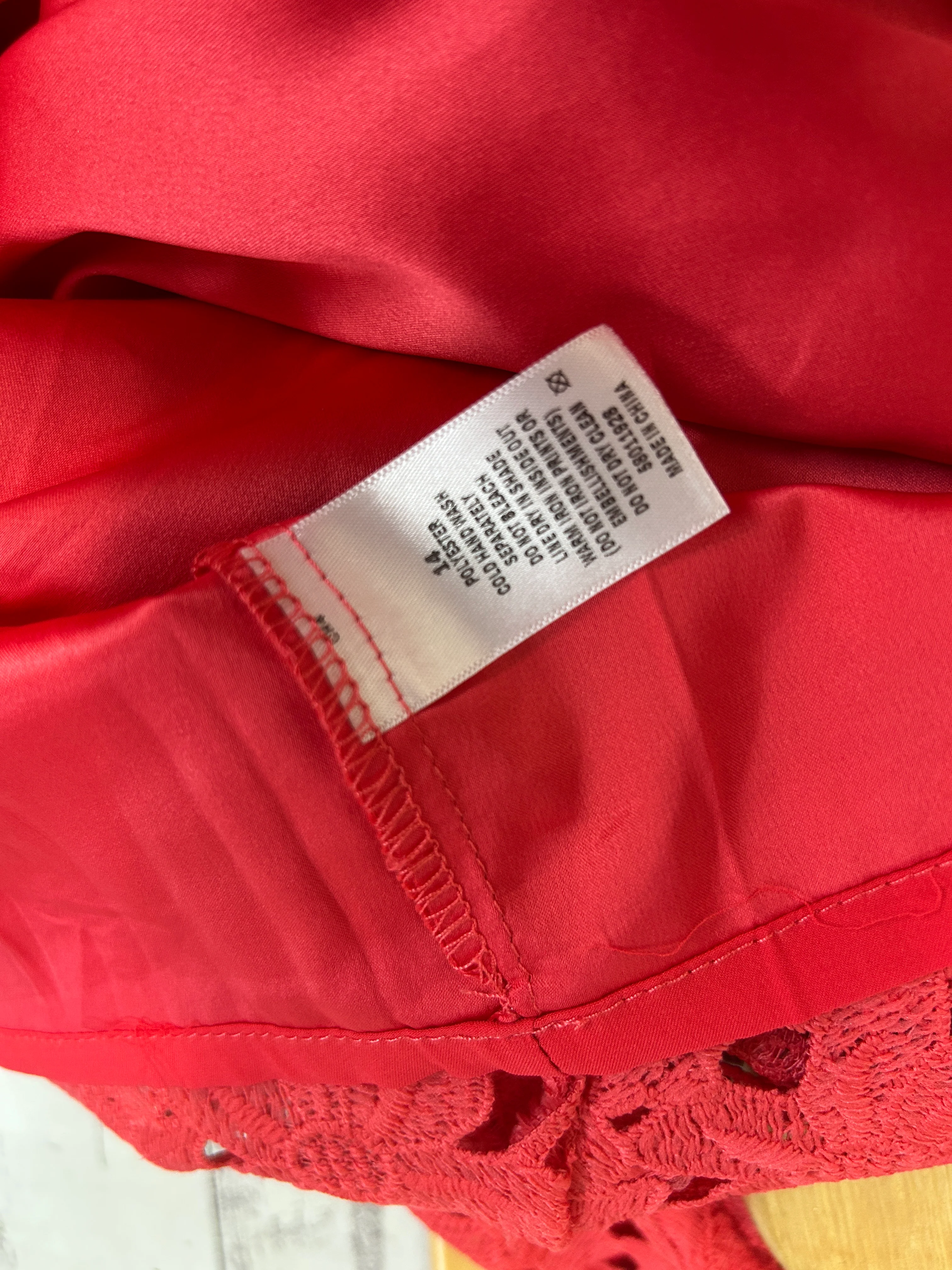 Target Dress Size 14 Red Crochet Overlay Sleeveless - Image 8