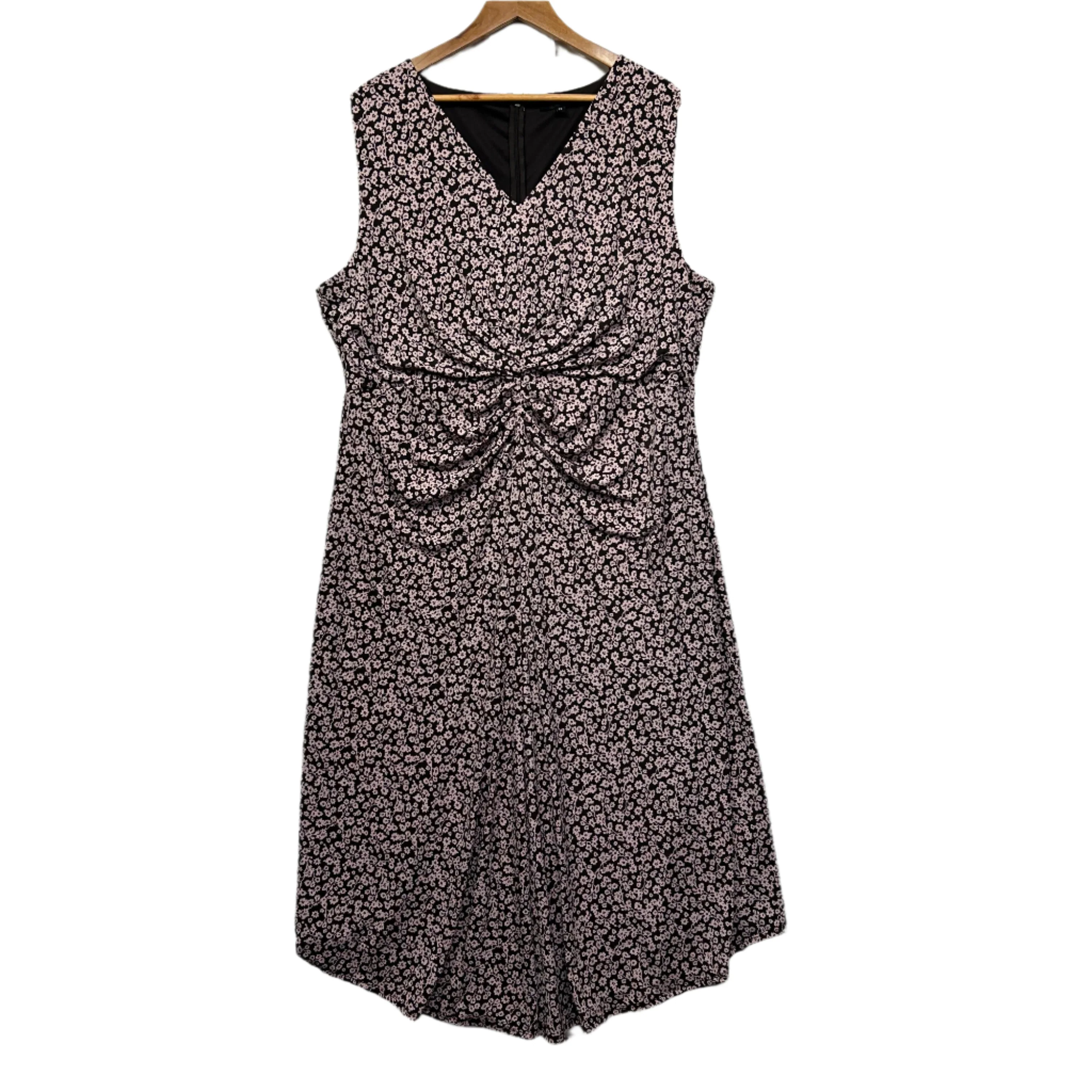 Basque Curve Dress 22 Sleeveless Floral Lined