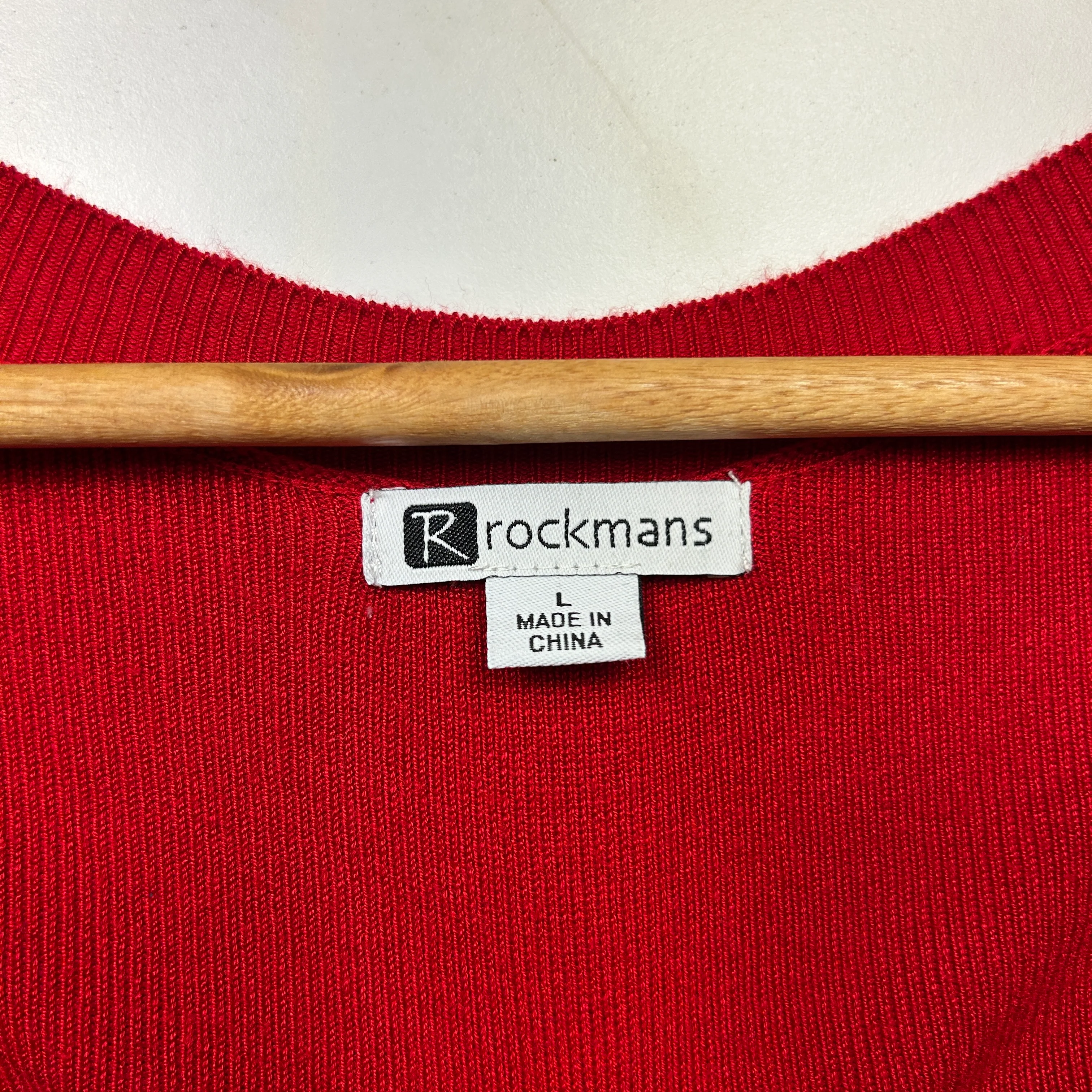 Rockmans Top Size 14 Larger Red Long Sleeve Asymmetric Hem - Image 4