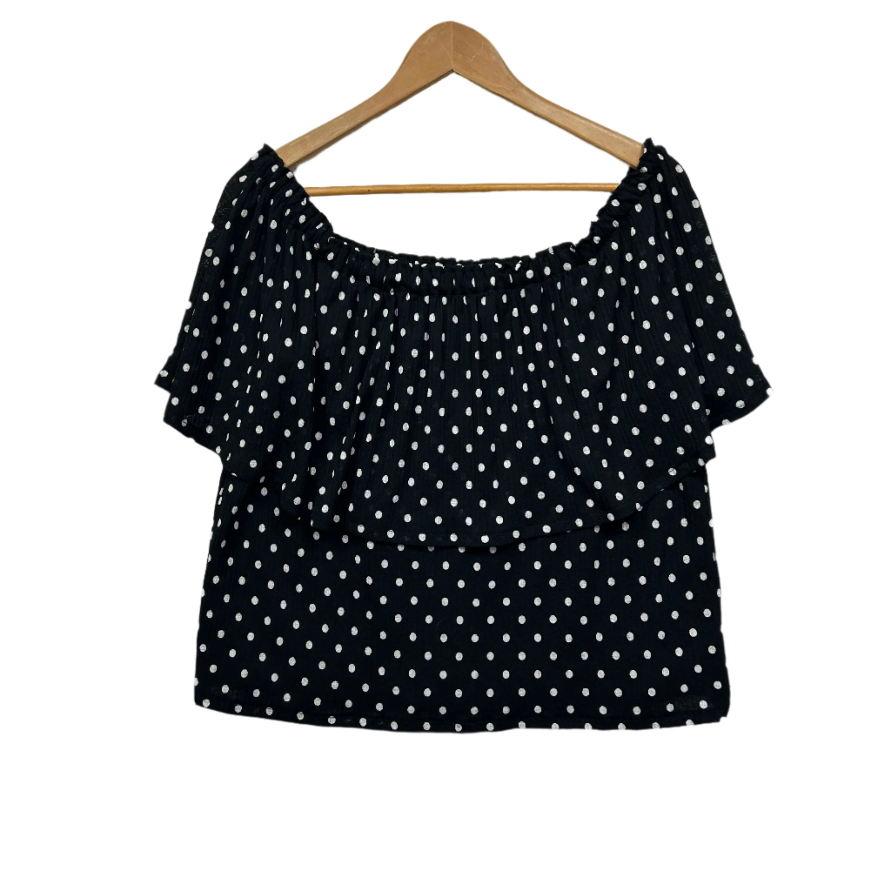 Witchery Top Size 14 Large Black White Polka Dots
