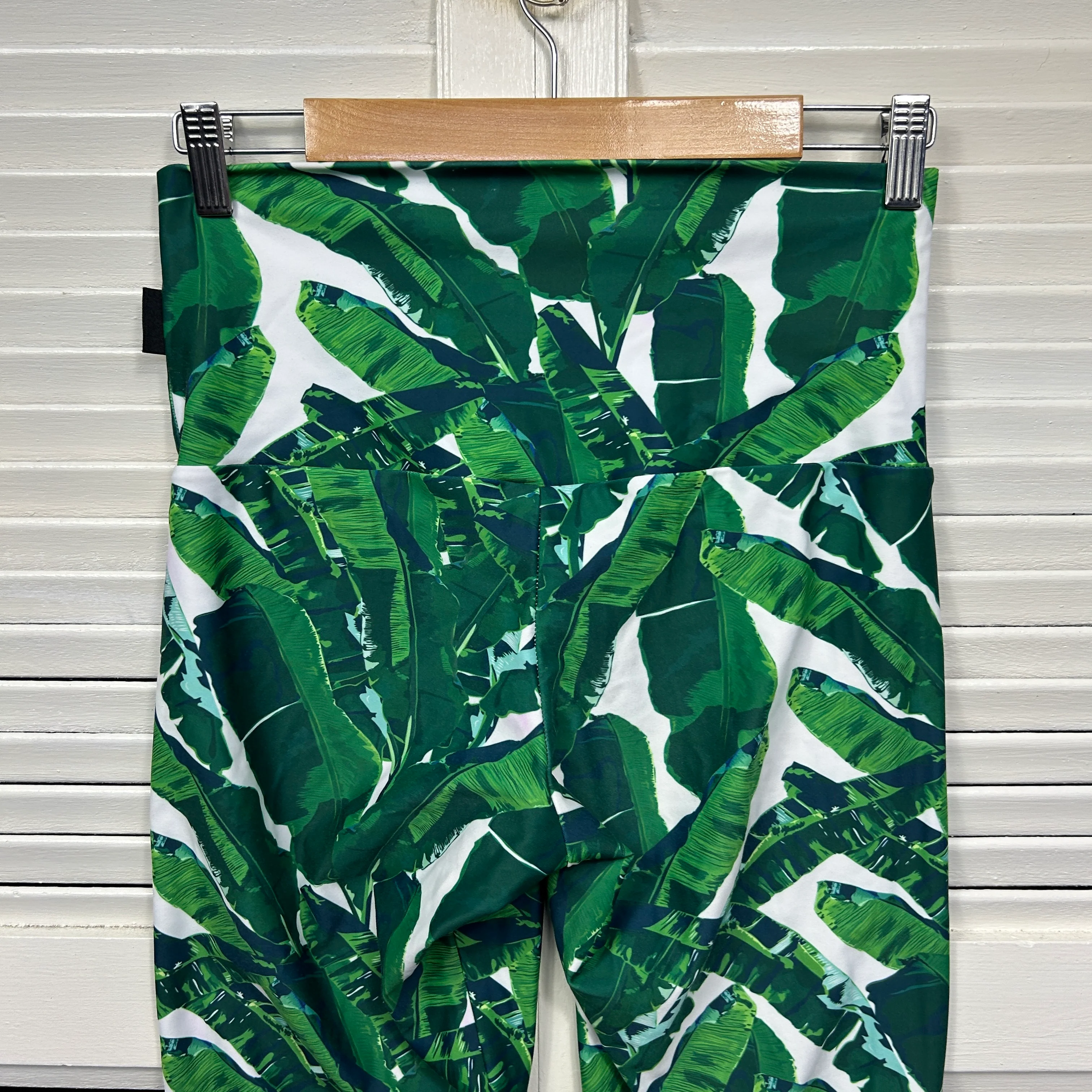 Exoticathletica Leggings Size Large 14 Green Leaf Print - Image 5