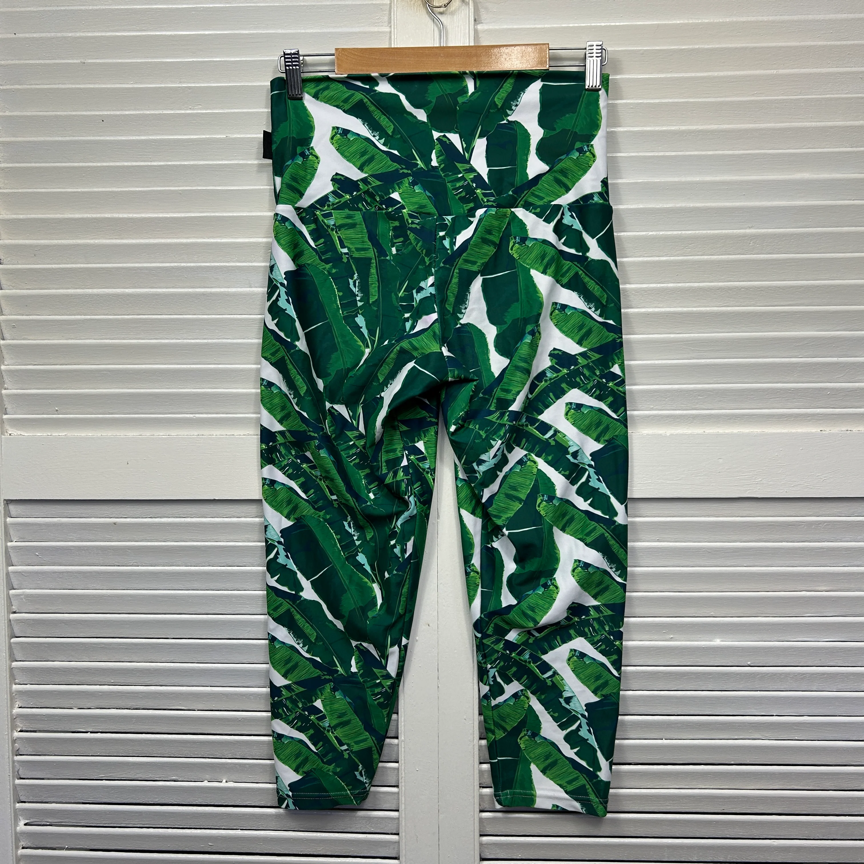 Exoticathletica Leggings Size Large 14 Green Leaf Print - Image 6