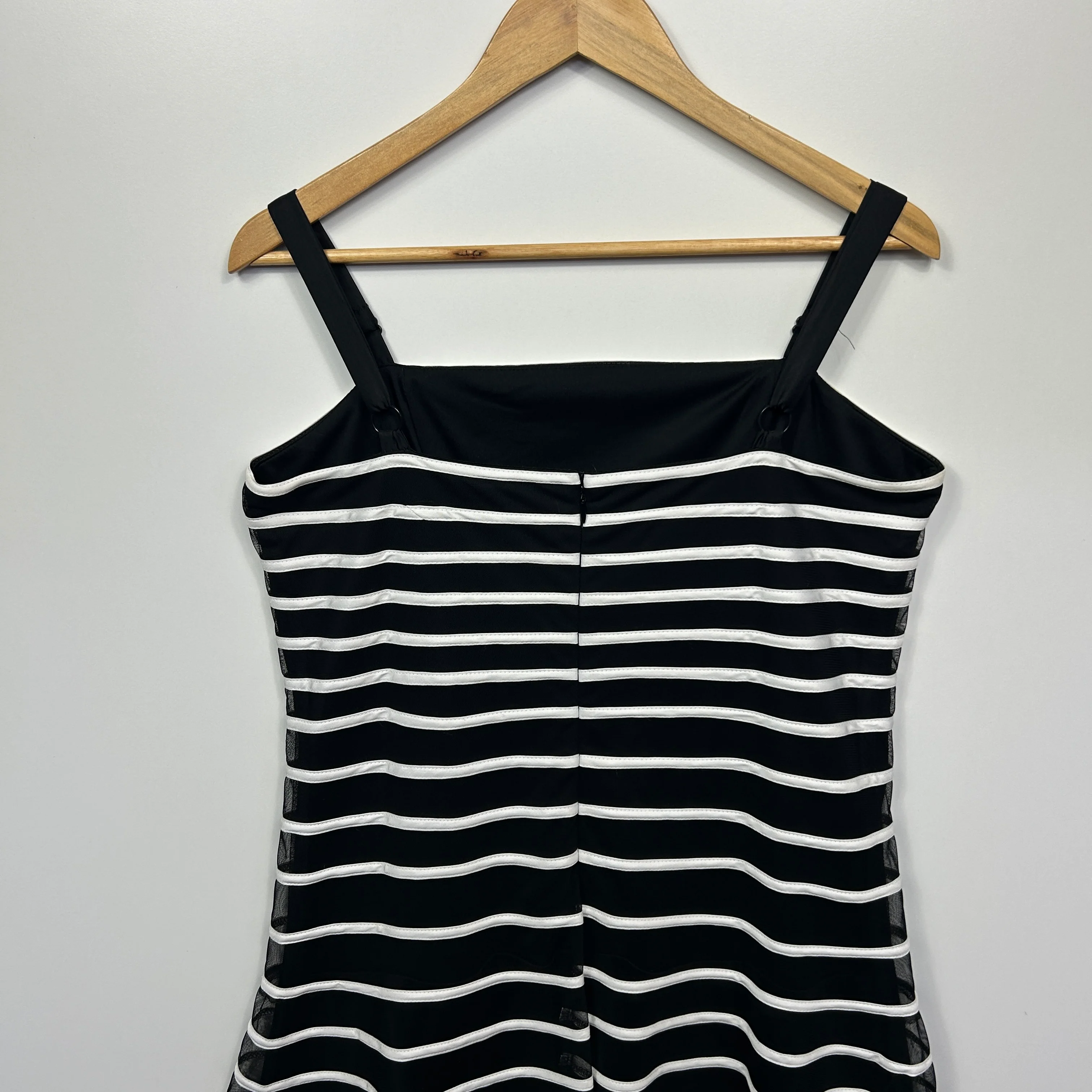 Queenspark Dress Size 14 Black White Fit & Flare Striped Cocktail - Image 6