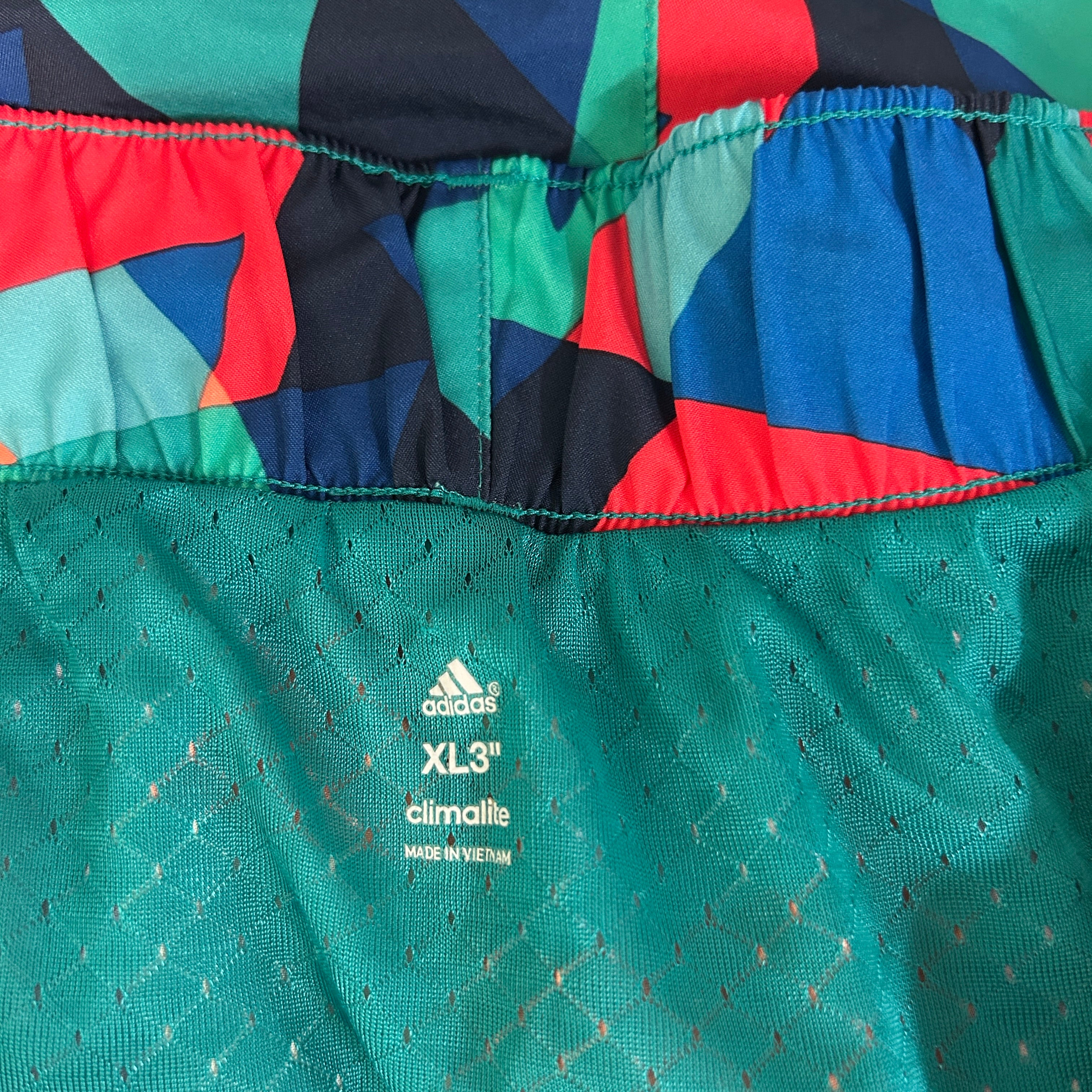 Adidas Multicoloured Geometric Print Running Shorts - Size XL - Image 5