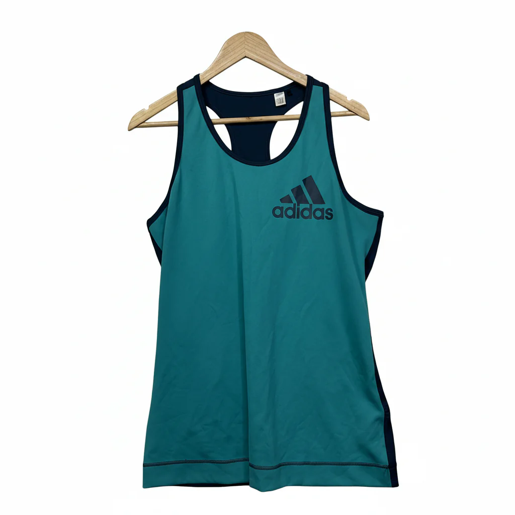 Adidas Teal and Navy Blue Sports Tank - Size XL