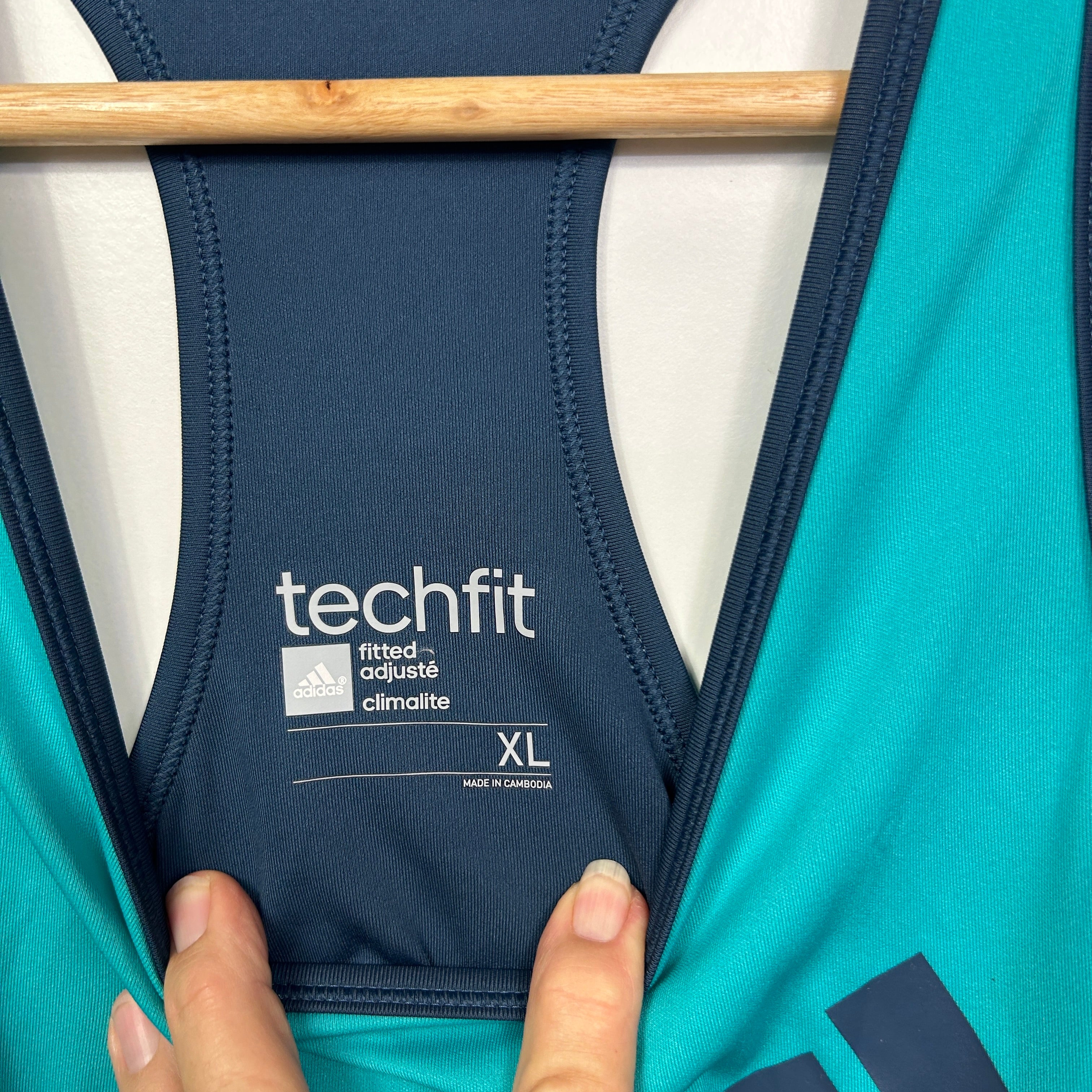 Adidas Teal and Navy Blue Sports Tank - Size XL - Image 4