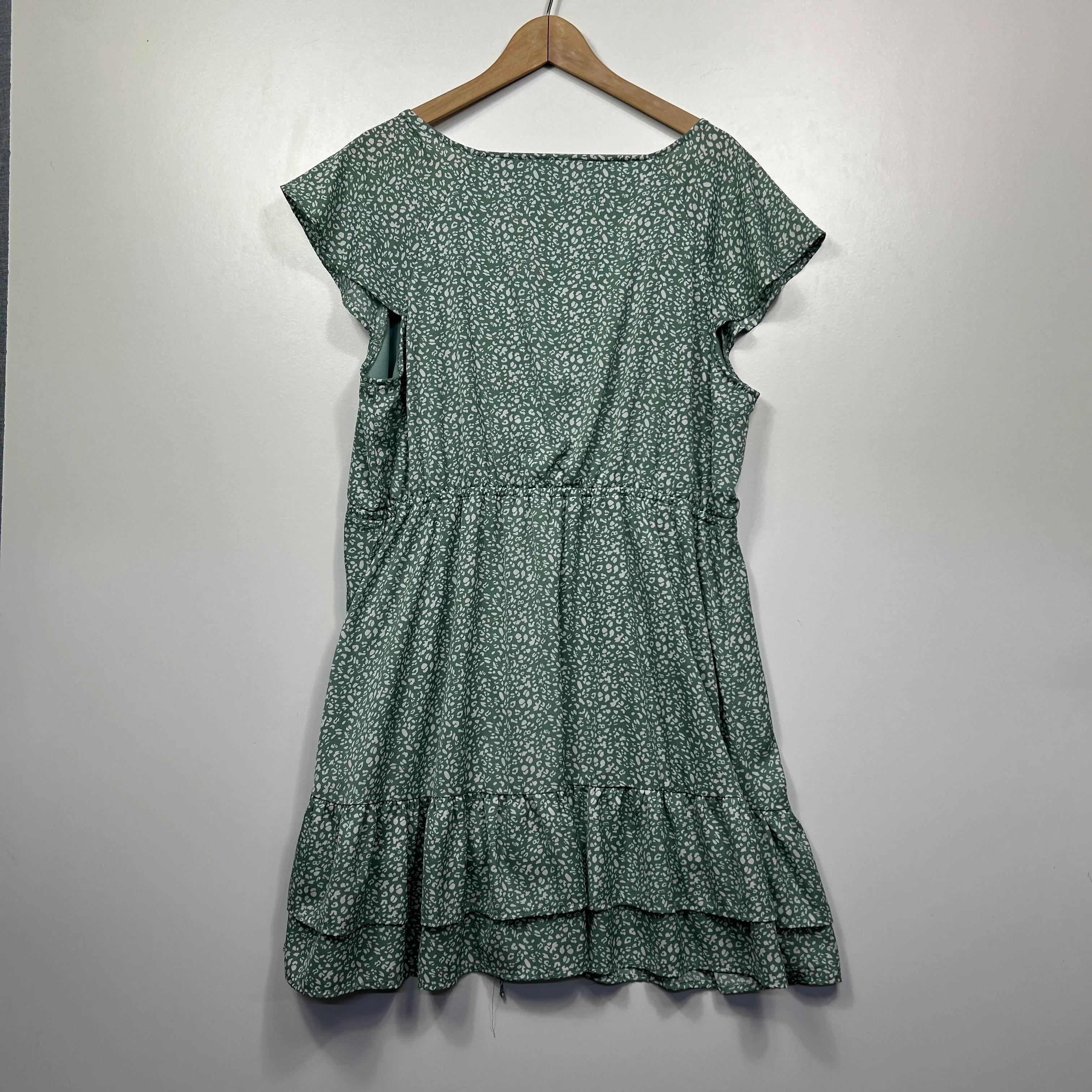 Ally Green Animal Print Dress - Size 14 - Image 3