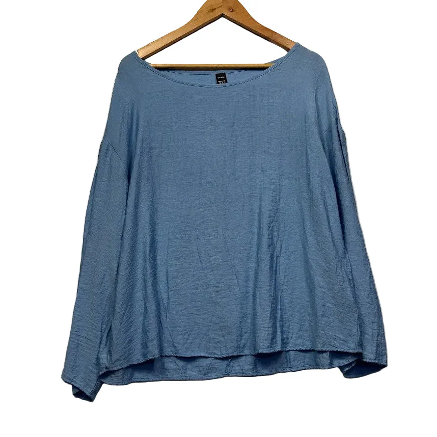 Renlege Blue Linen Top - Size 2XL