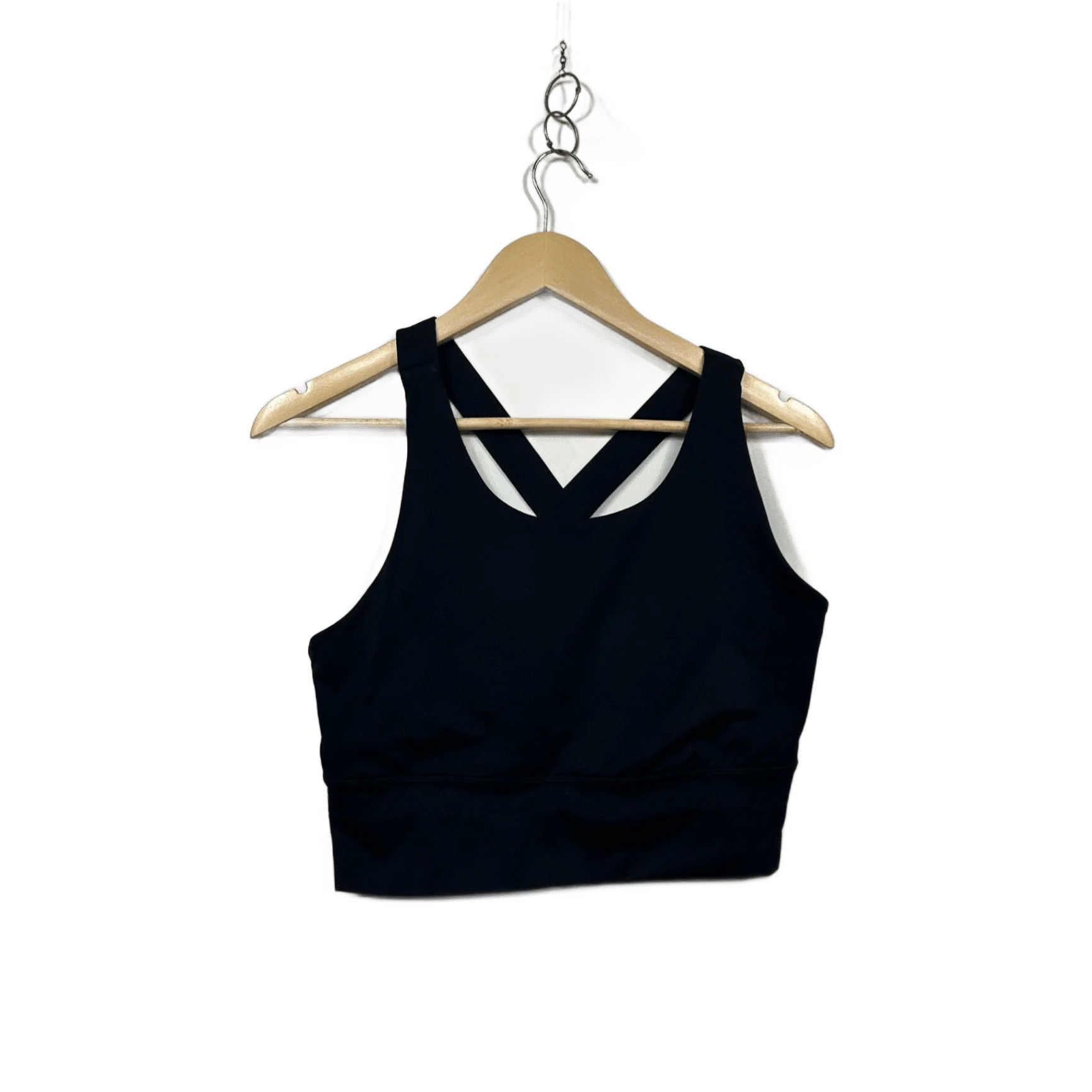 Anko Active Sports Crop Top Size 14 Black Stretch Gym Cross Back