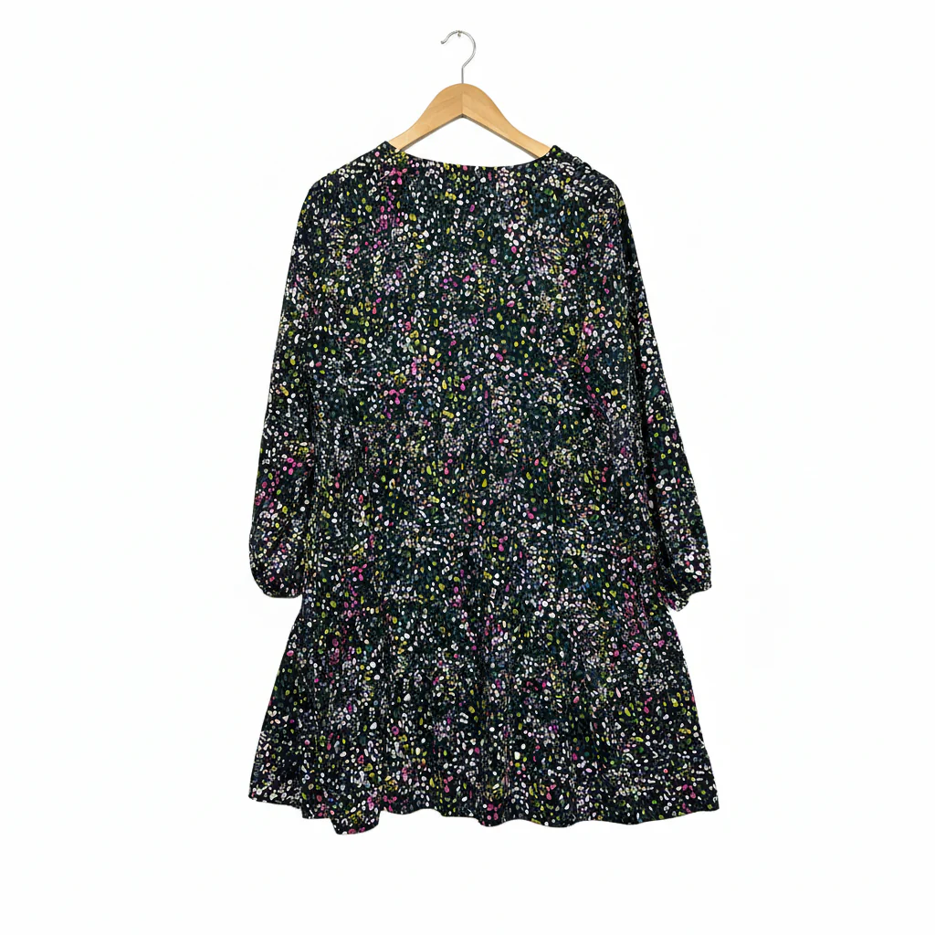 Anko Black Multicoloured Floral Print Dress - Size 16 - Image 2
