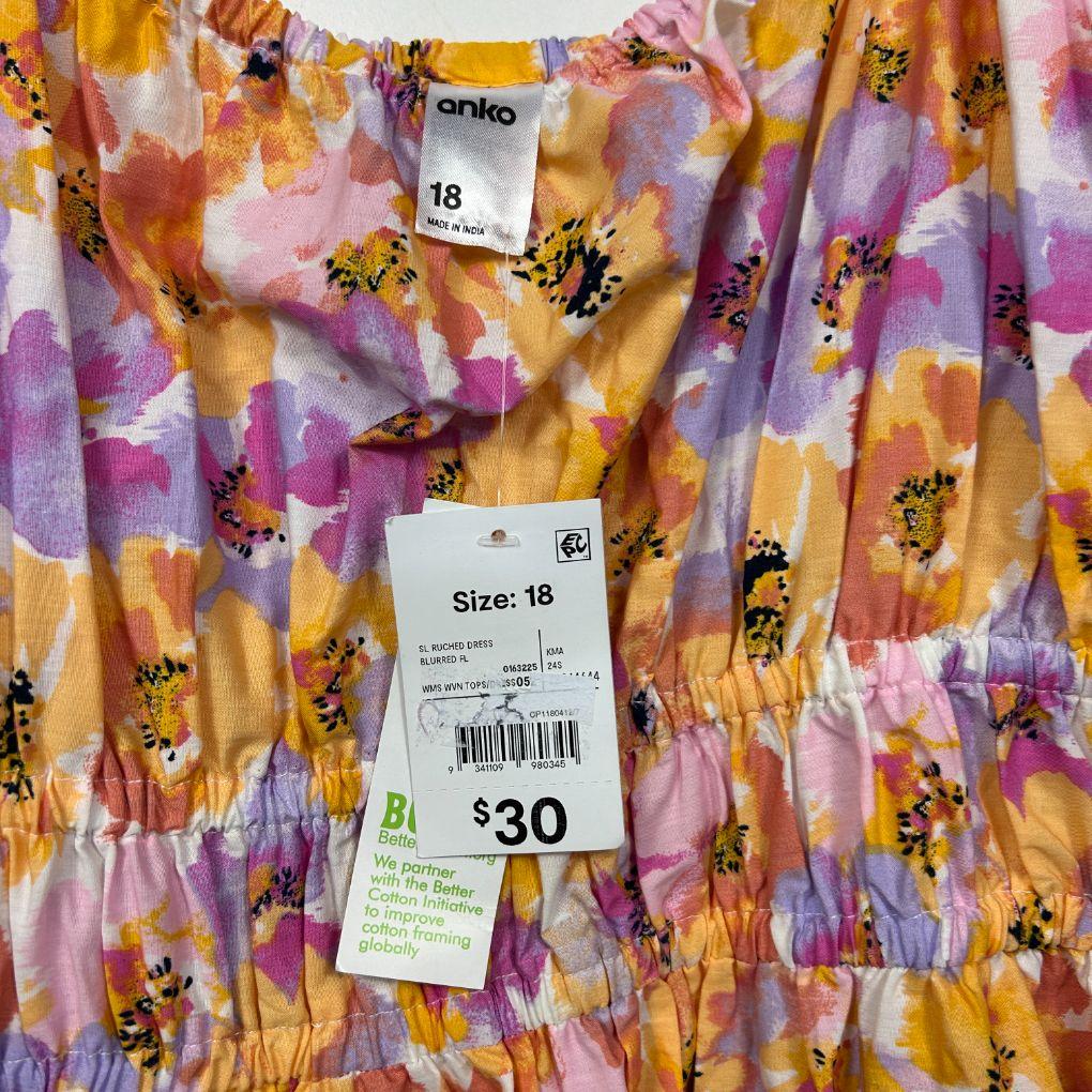Anko Cotton Multicolour Floral Maxi Dress - Size 18 - Image 3