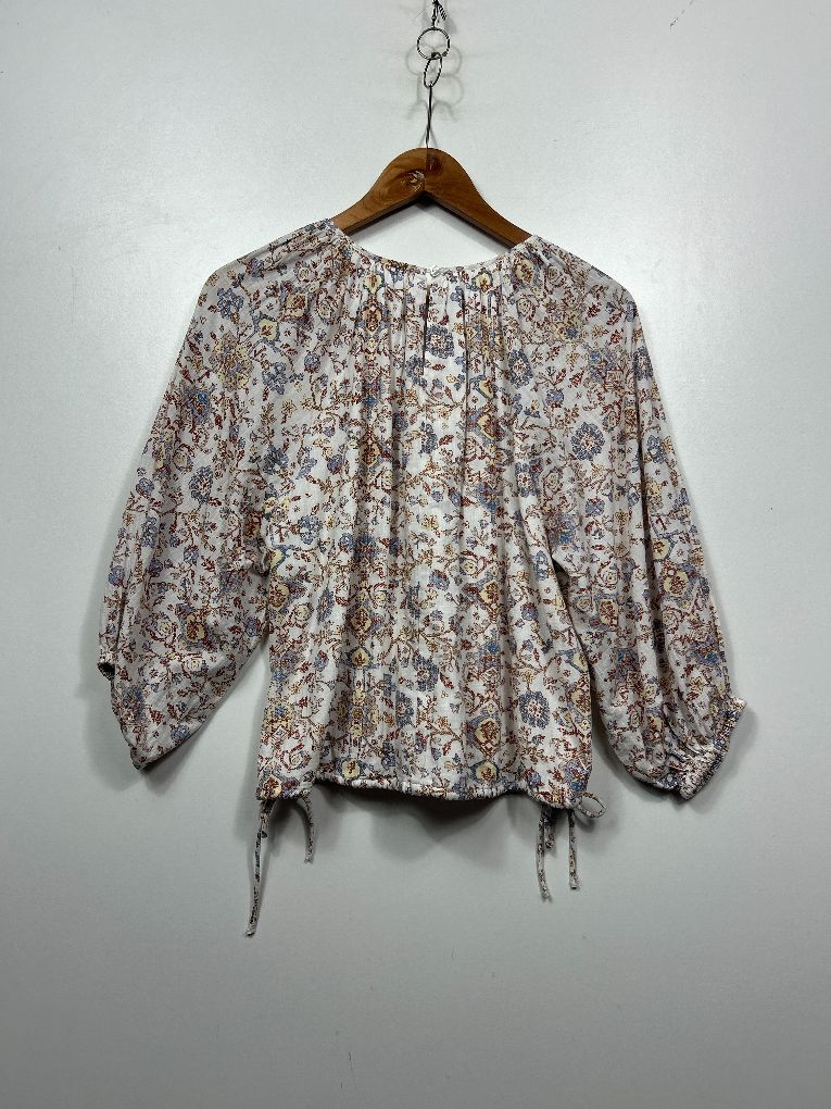 Anko Cream Floral Cotton Blouse - Size 14 - Image 2
