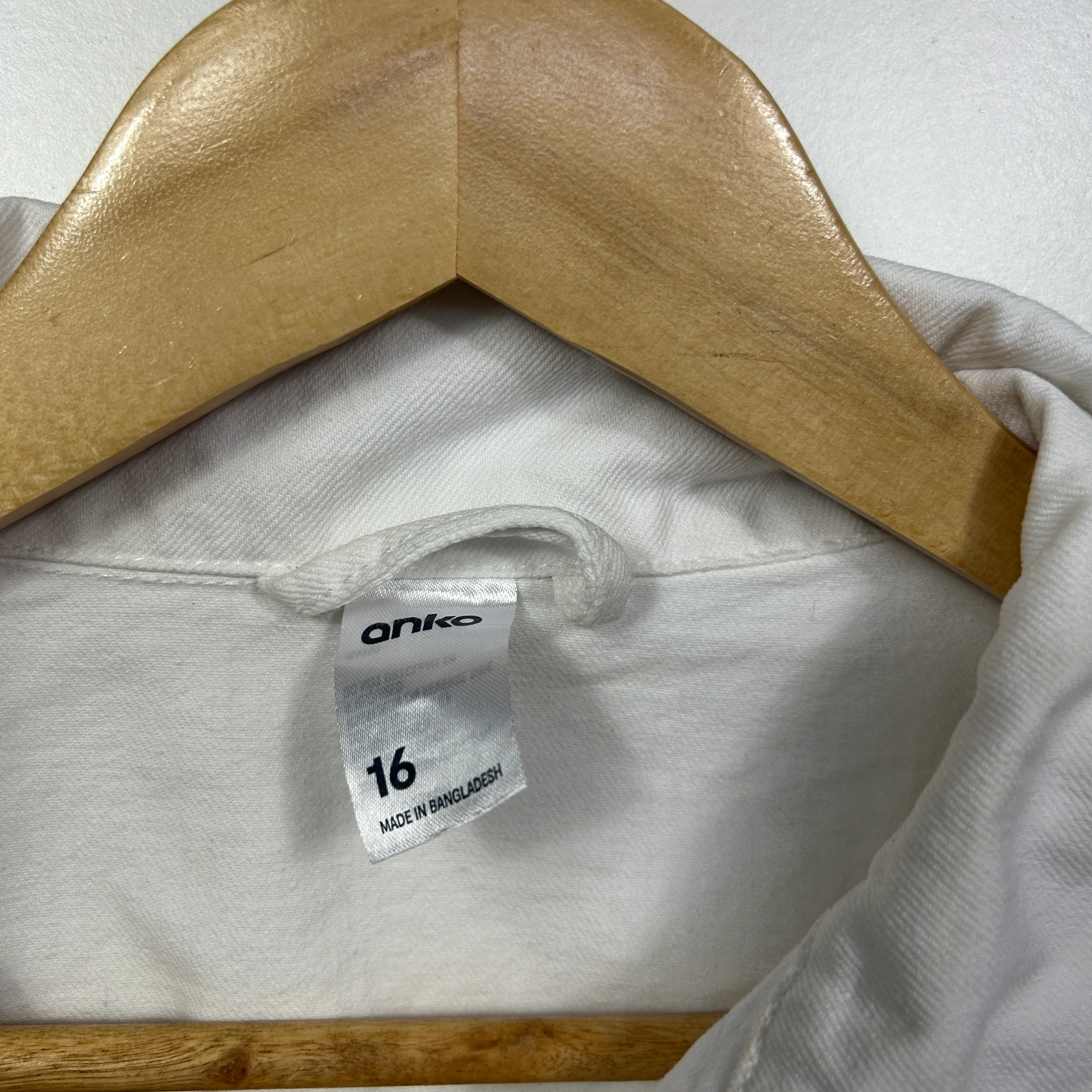 Anko Cropped White Denim Jacket - Size 16 (fault -mark) - Image 5
