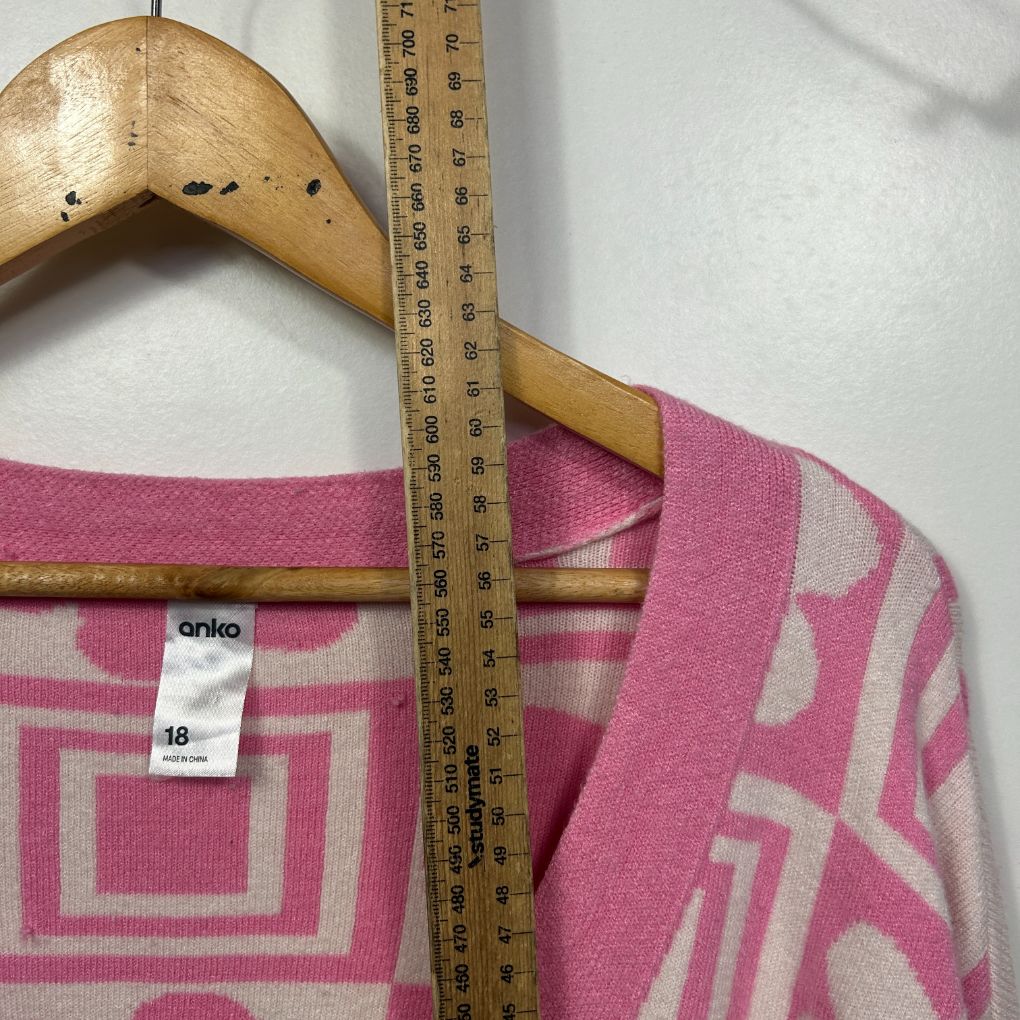 Anko Pink & White Floral Cardigan - Size 18 - Image 5