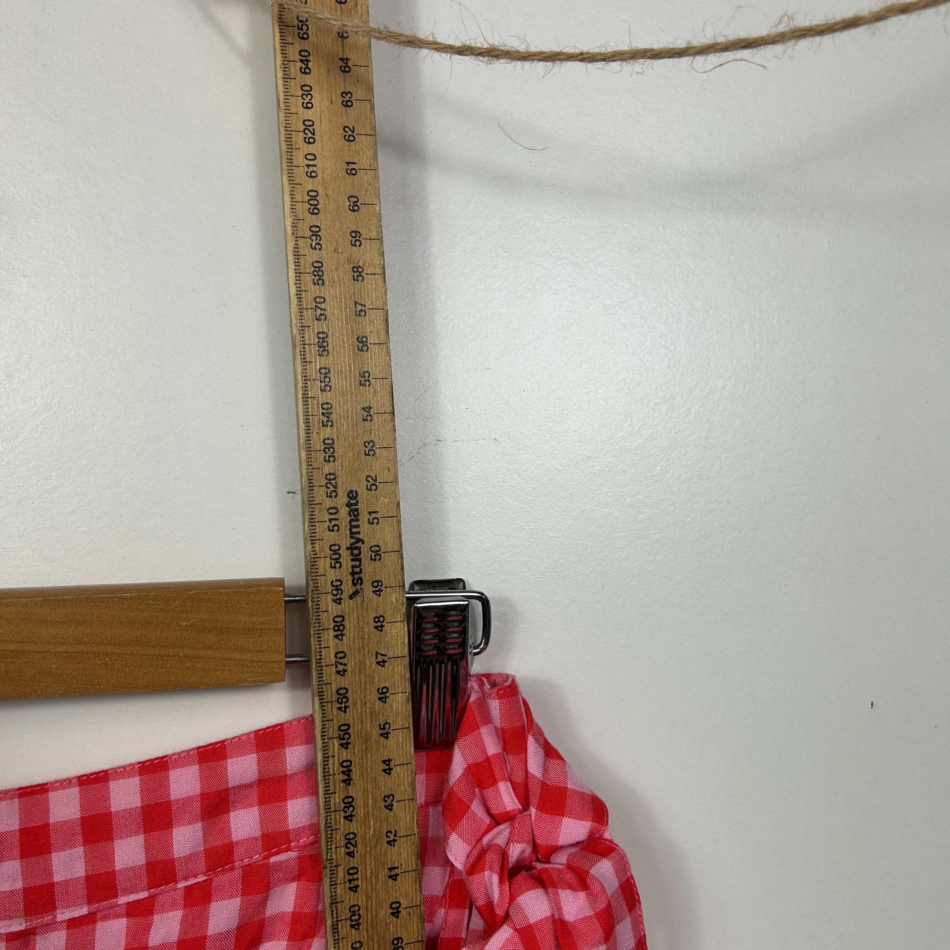 Anko Red and White Gingham Check Tiered Wrap Skirt - Size 14 - Image 6