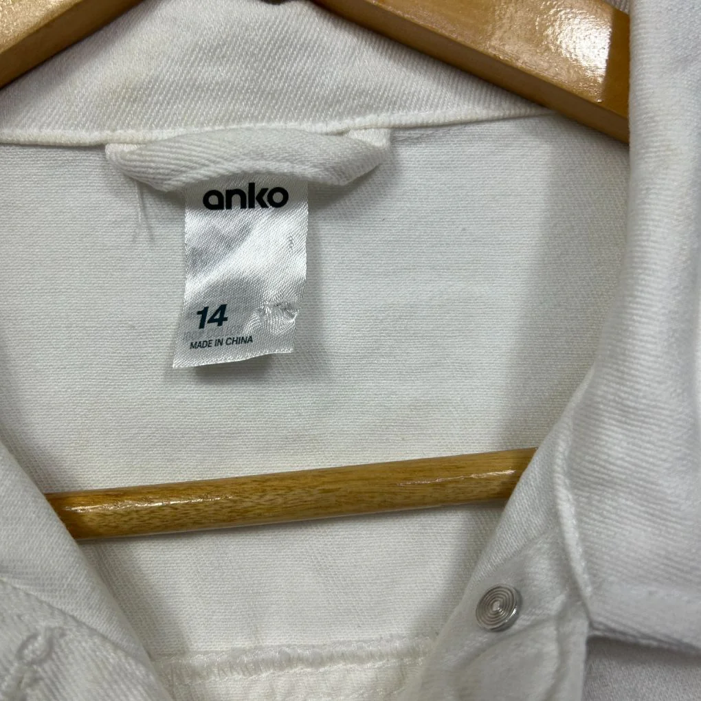 Anko White Denim Jacket - Size 14 - Image 3