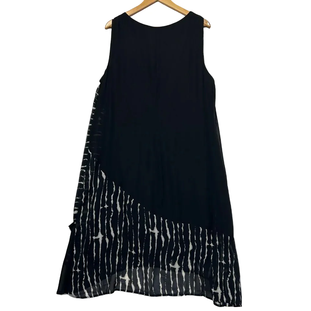 Autograph Black Abstract Print Sleeveless Dress - Size 18/20 - Image 4