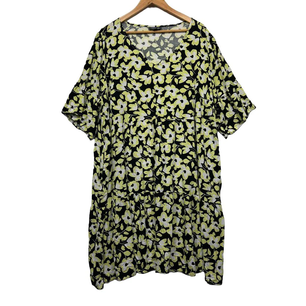 Autograph Black Floral Dress - Size 22