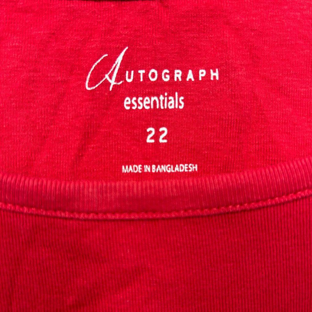 Autograph Essentials Red Cotton Top - Size 22 - Image 2