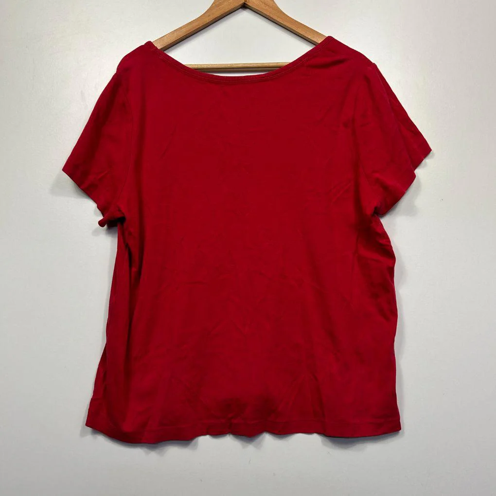 Autograph Essentials Red Cotton Top - Size 22 - Image 4