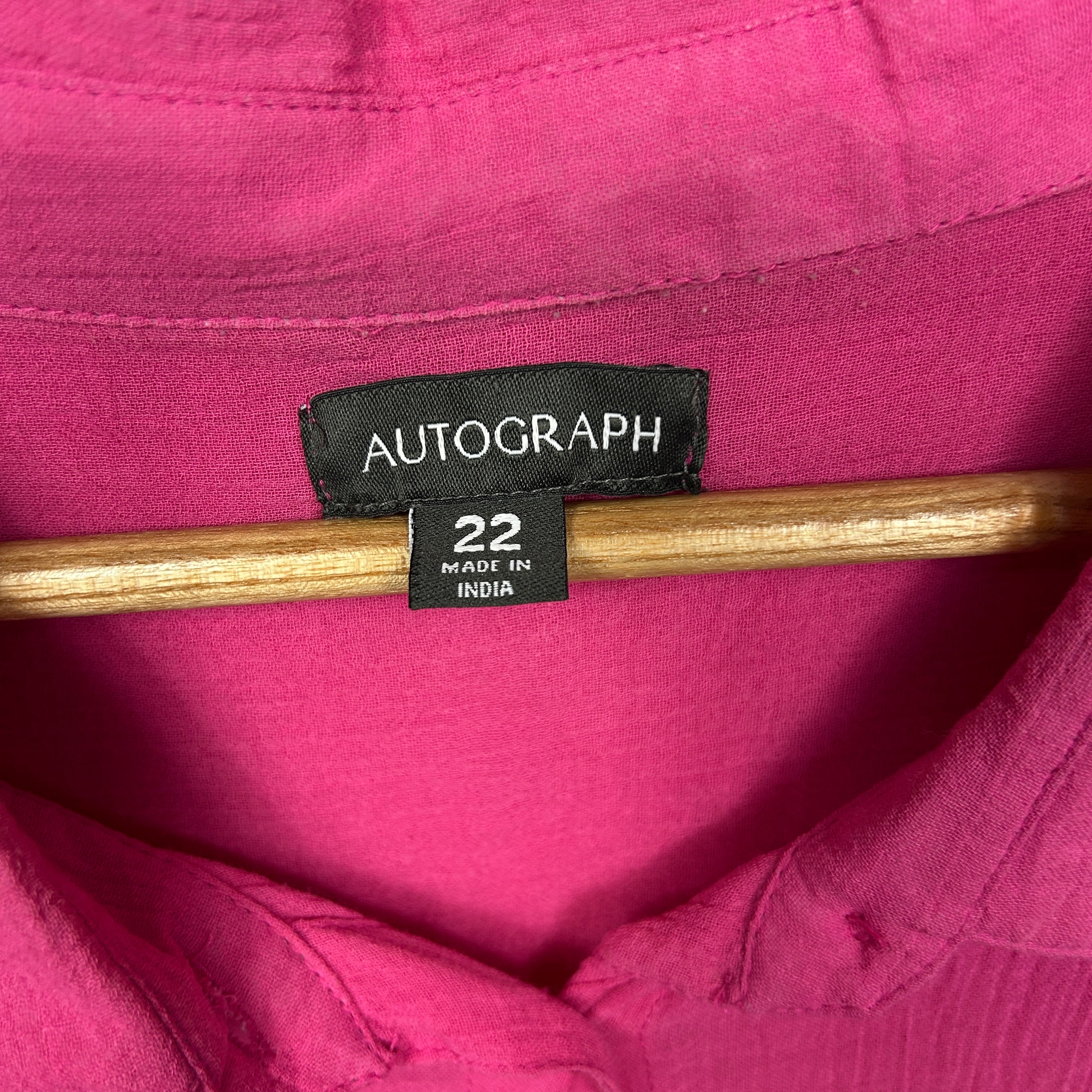 Autograph Magenta Pink Button Up Shirt - Size 22 - Image 3