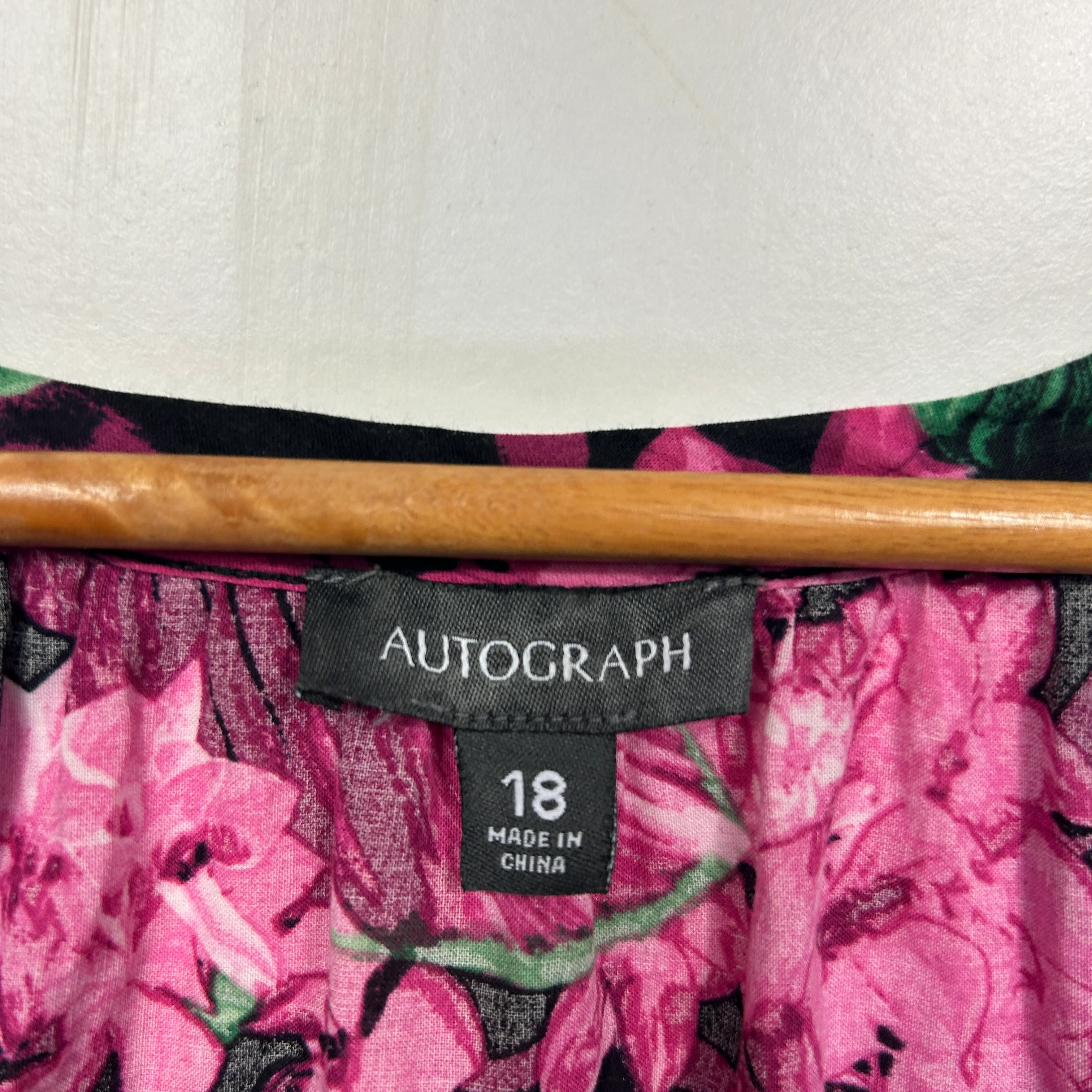 Autograph Multicoloured Cotton Floral Top - Size 18 - Image 3