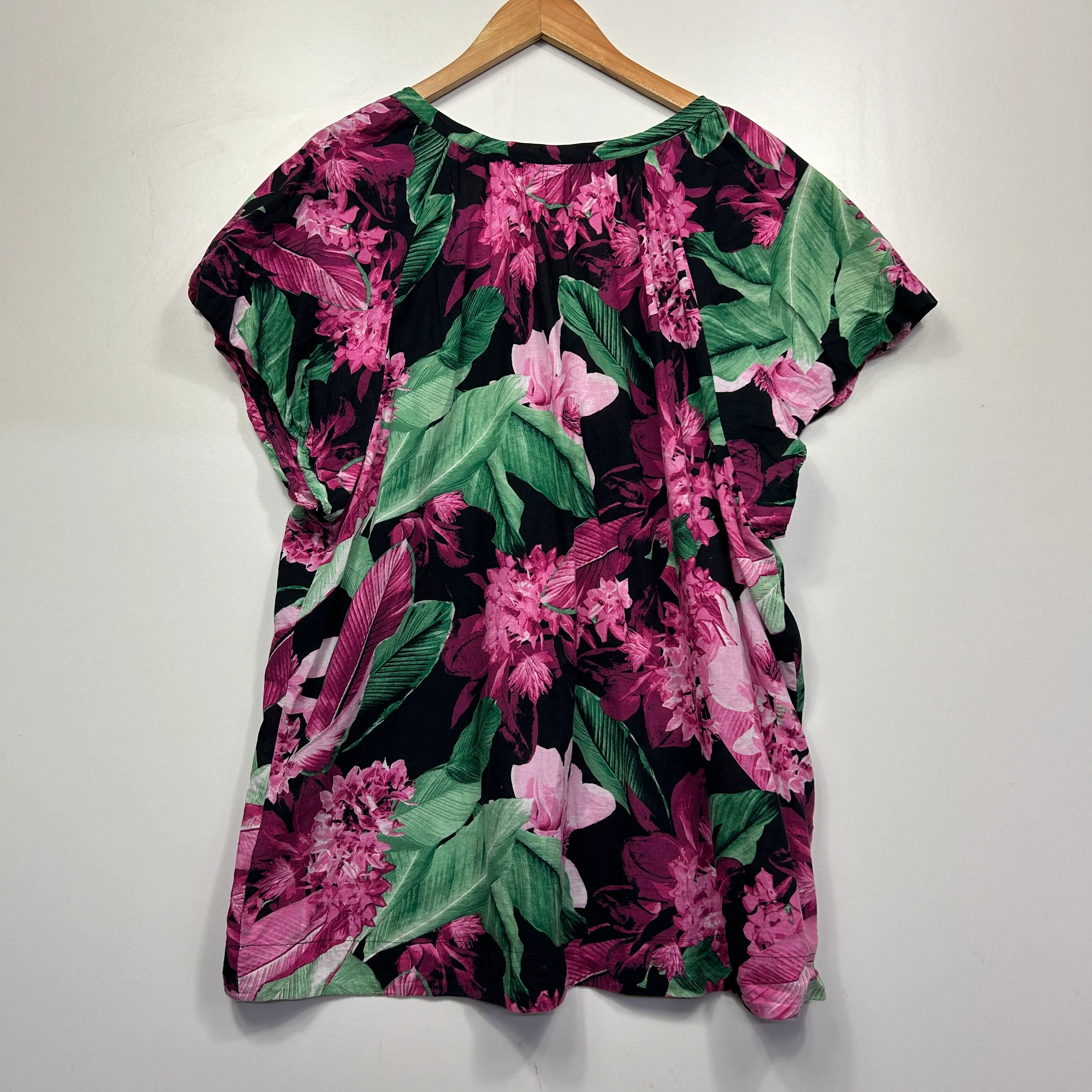 Autograph Multicoloured Cotton Floral Top - Size 18 - Image 7