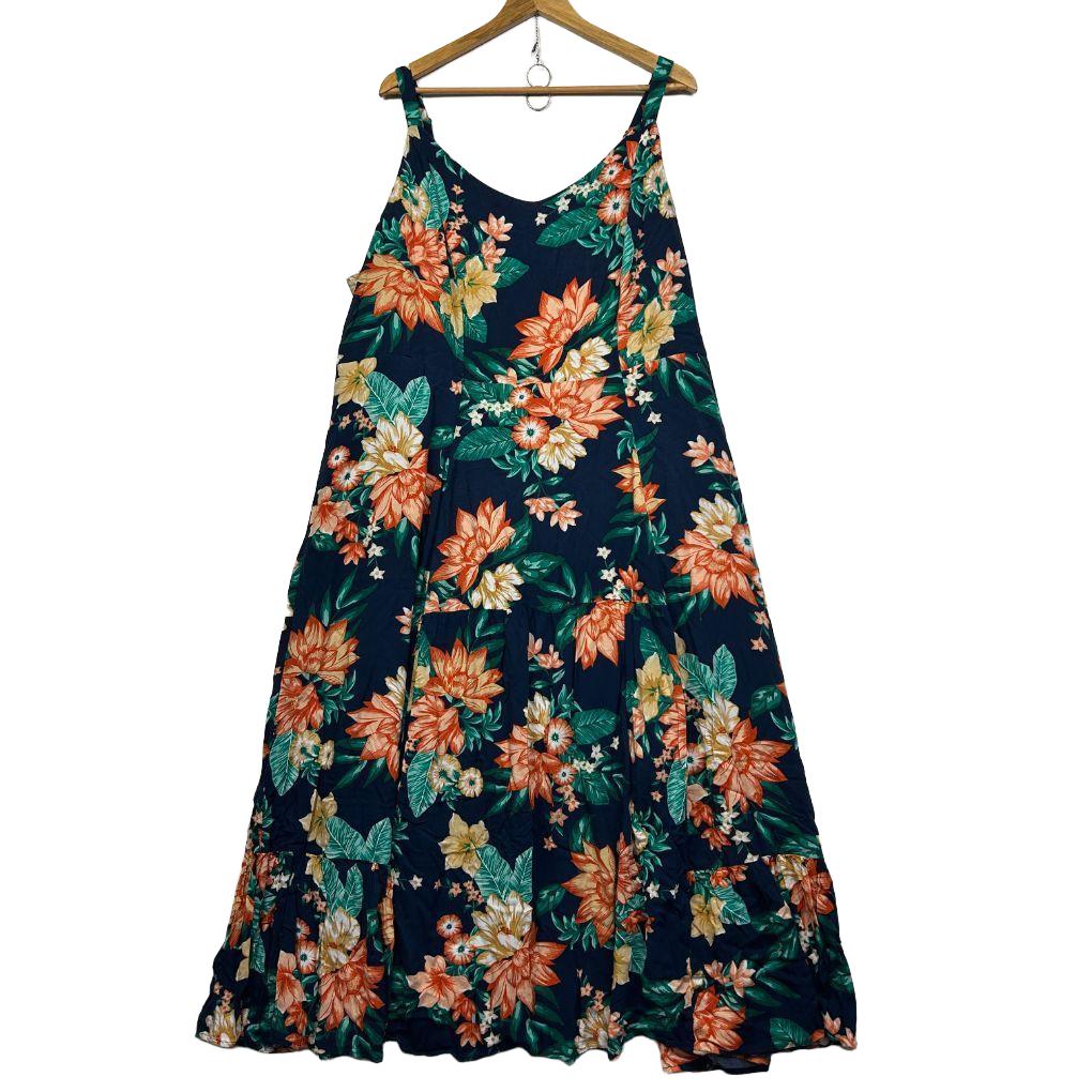 Autograph Navy Floral Dress - Size 24