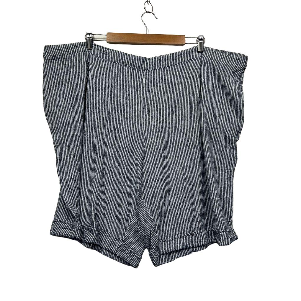 Autograph Navy Striped Shorts - Size 24