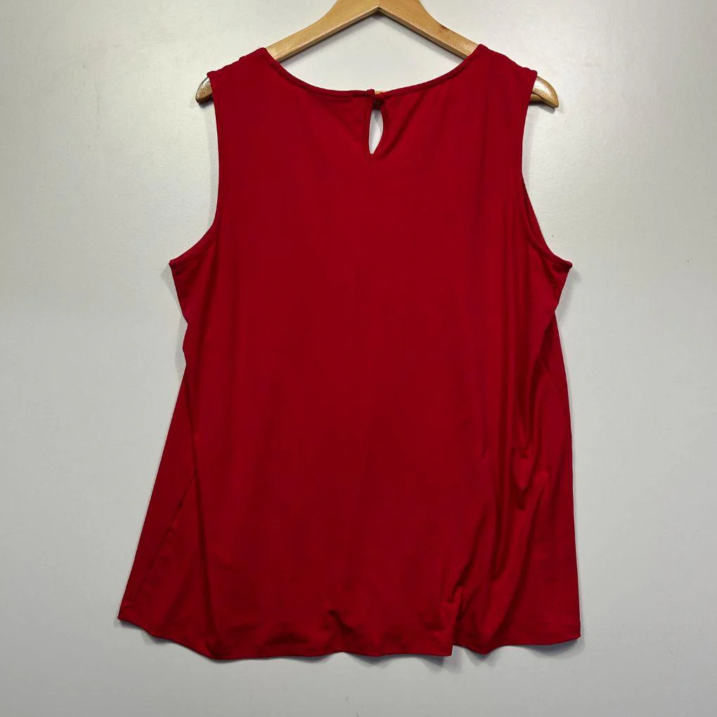 Autograph Red Sleeveless Top - Size 18 - Image 4