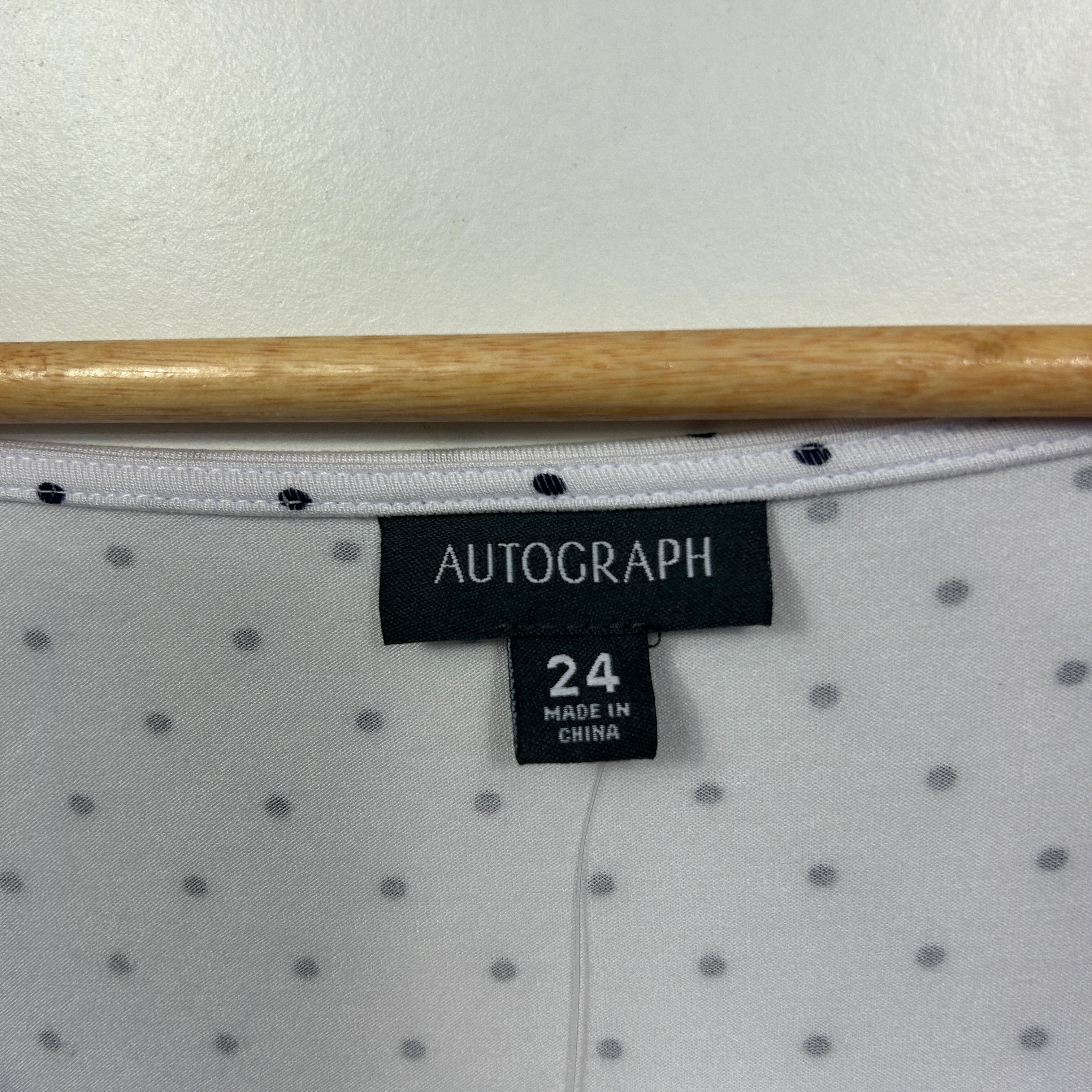 Autograph White Polka Dot Top -  Size 24 - Image 3