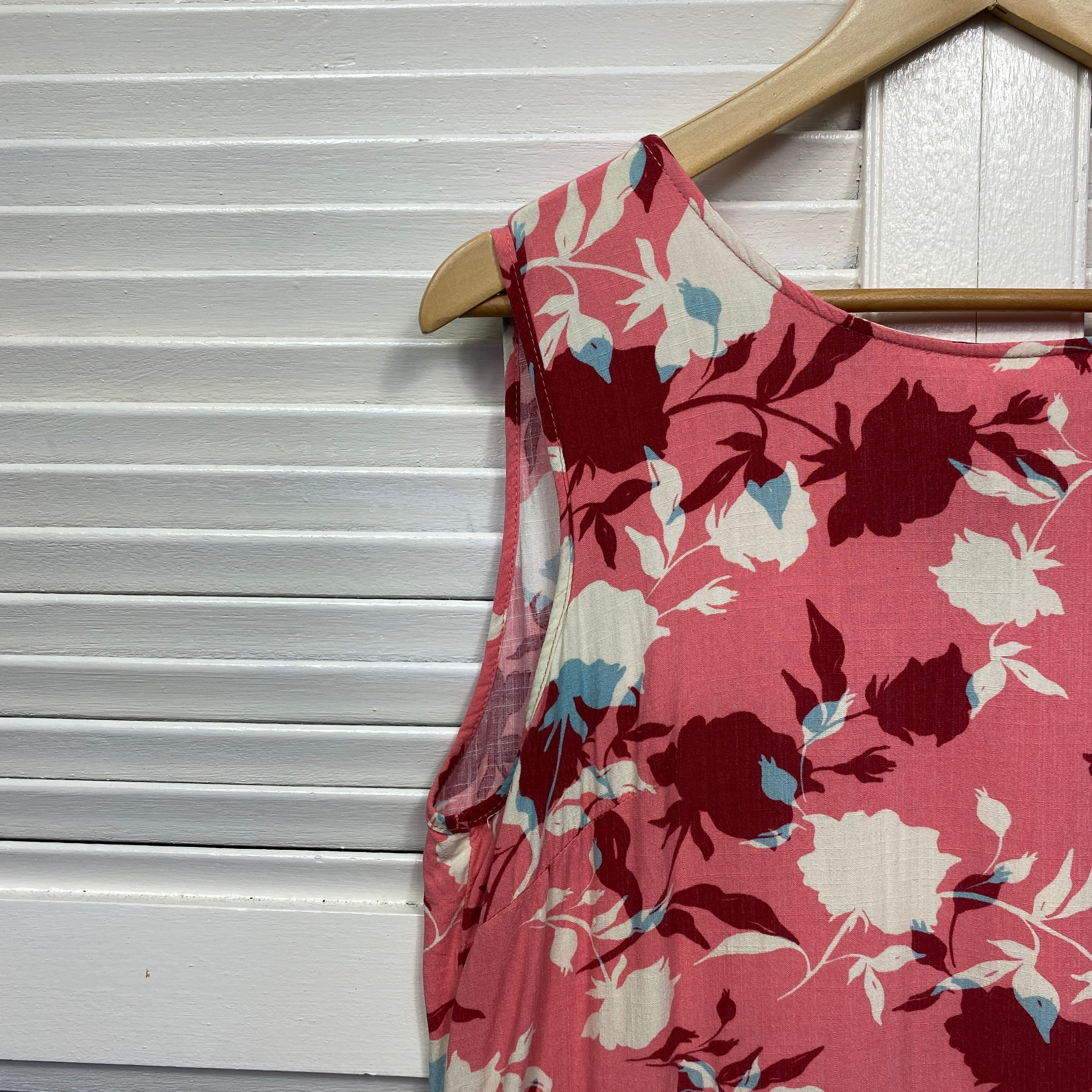 Ava & Mia Dress Size 14 Sleeveless Pink Floral Rayon - Image 6