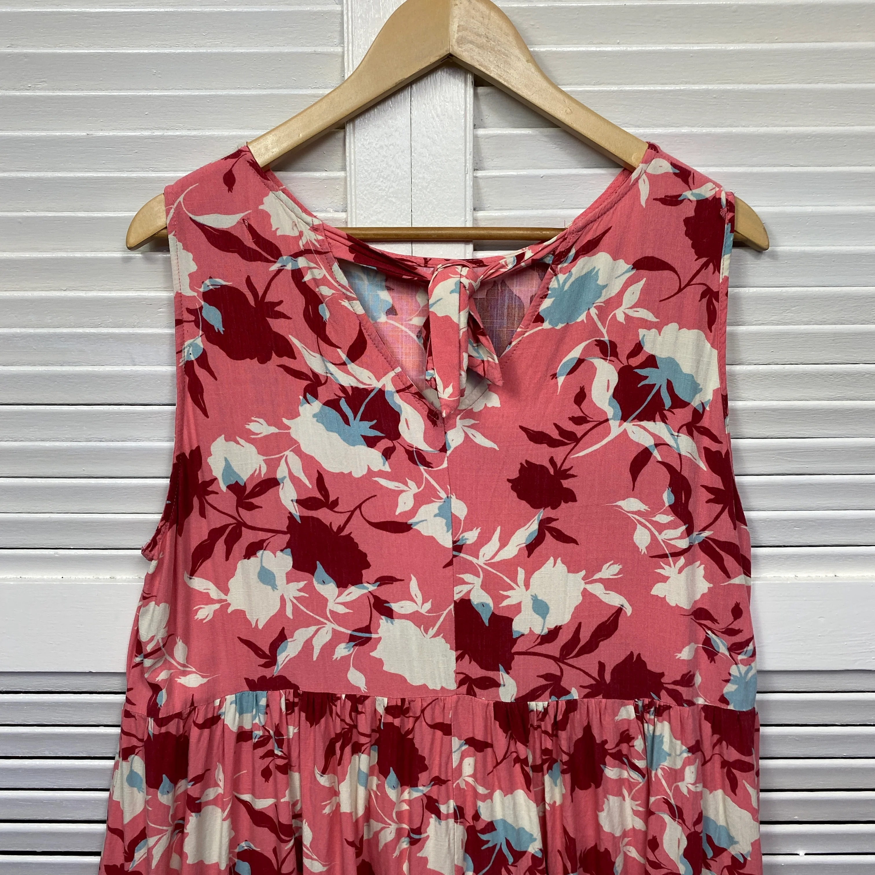 Ava & Mia Dress Size 14 Sleeveless Pink Floral Rayon - Image 7