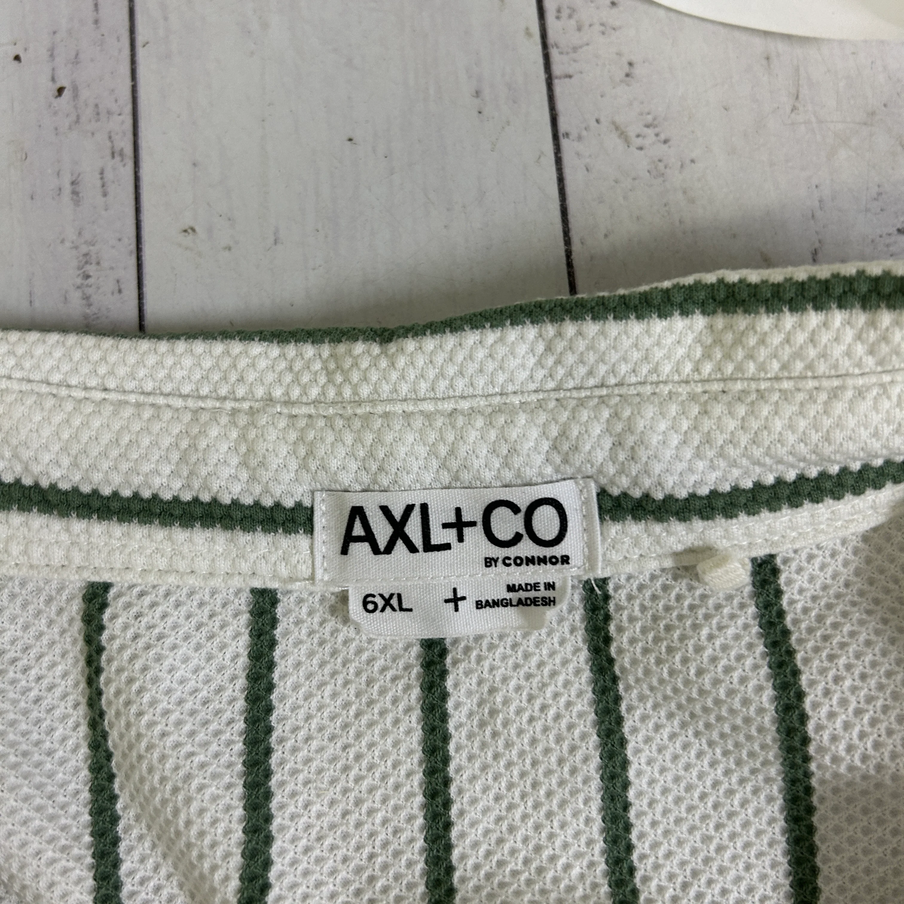 Axl+Co Button Up Green Striped Shirt - Size 7XL - Image 3