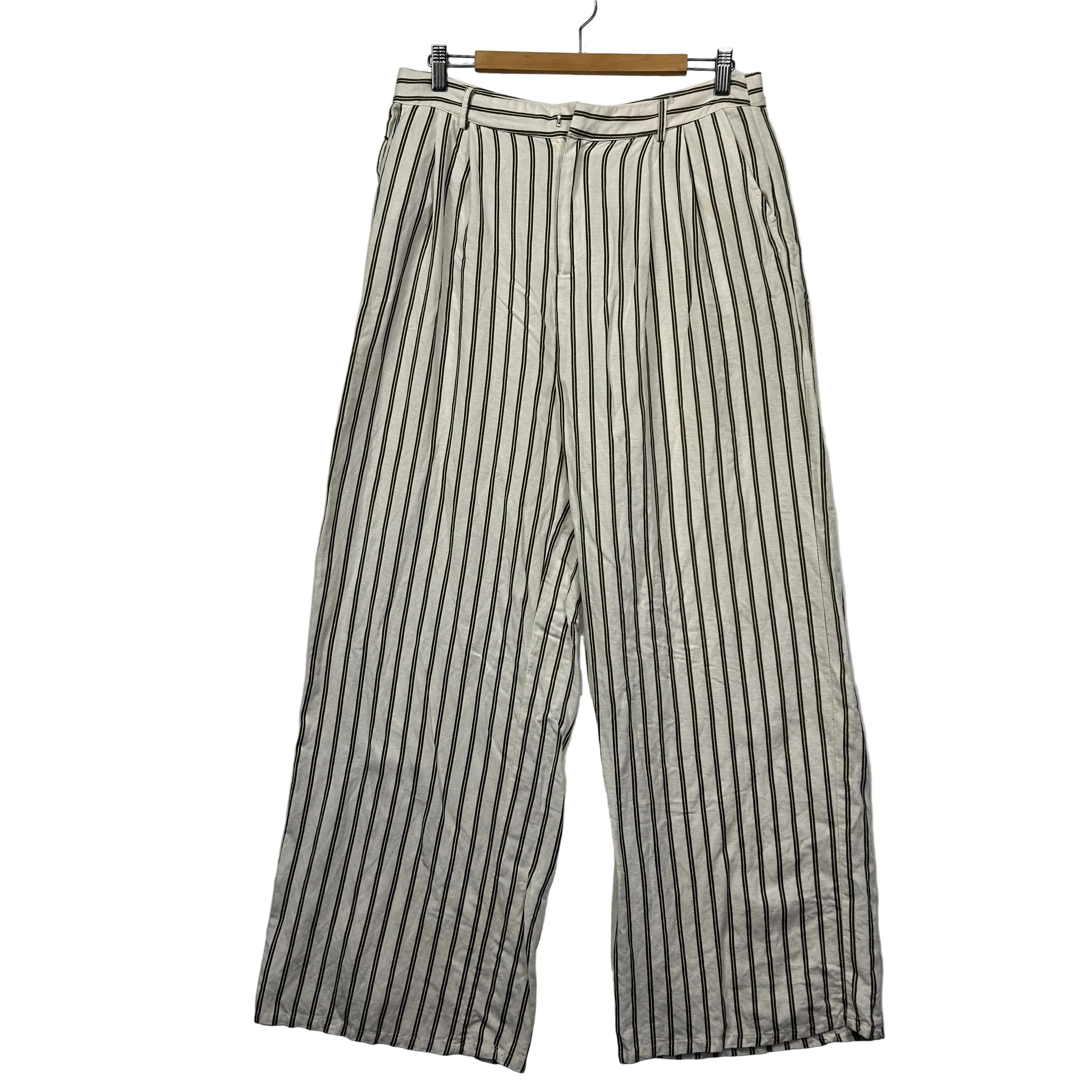 B Linen Striped Pants Size 14