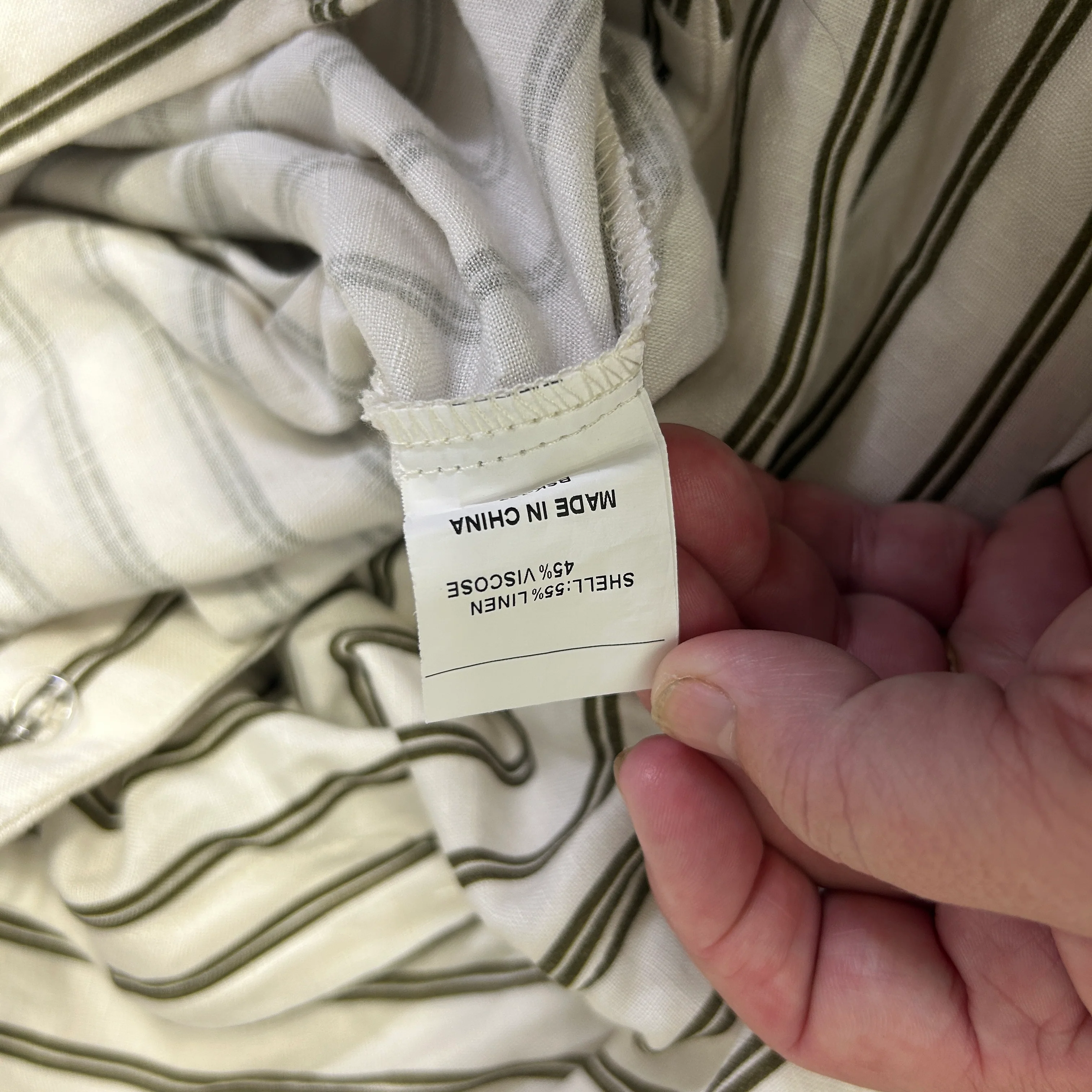 B Linen Striped Pants Size 14 - Image 9