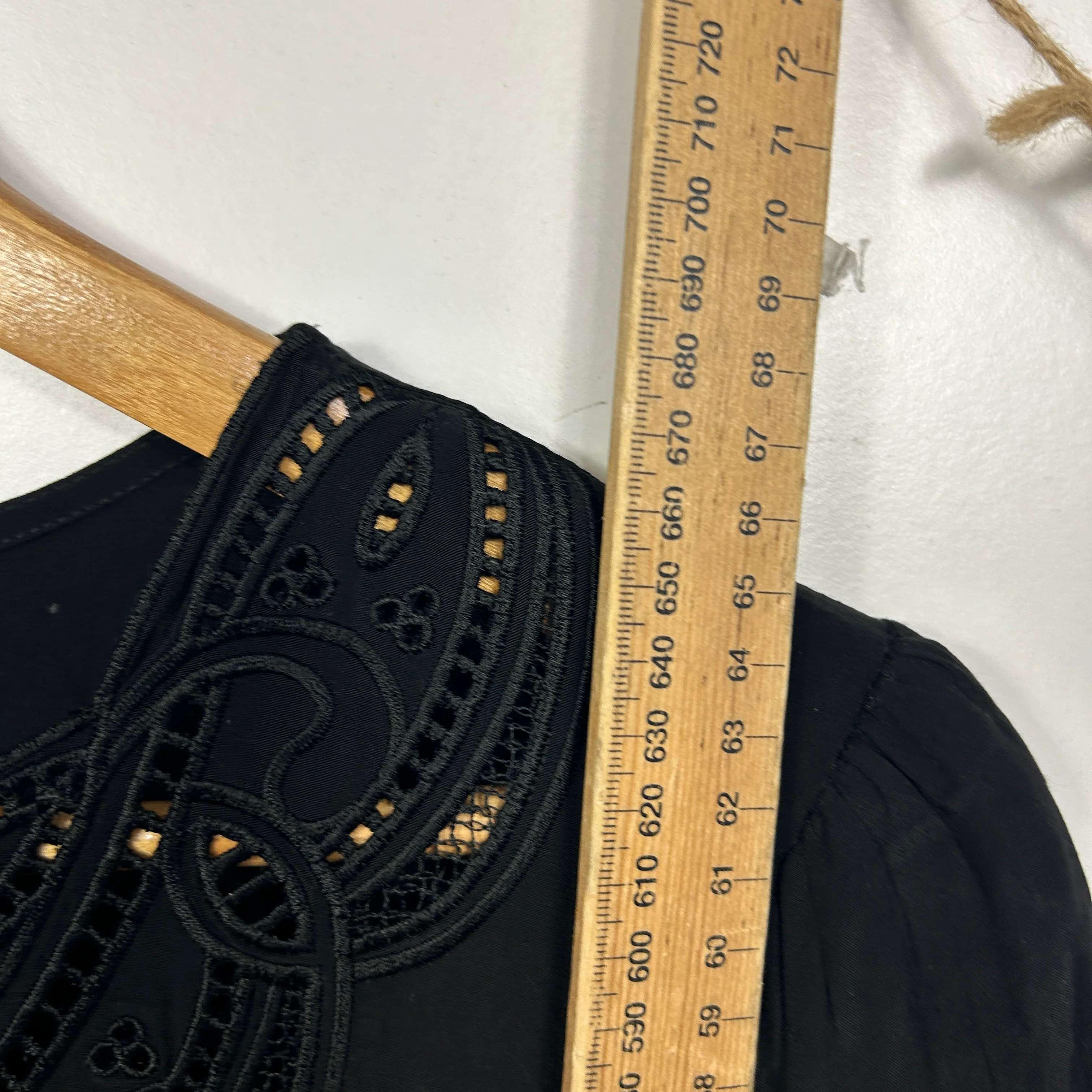 Basque Black Embroidered Top - Size 18 - Image 7