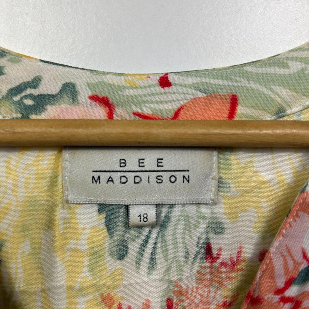 Bee Maddison Cream Floral Dress - Size 16 - Image 3