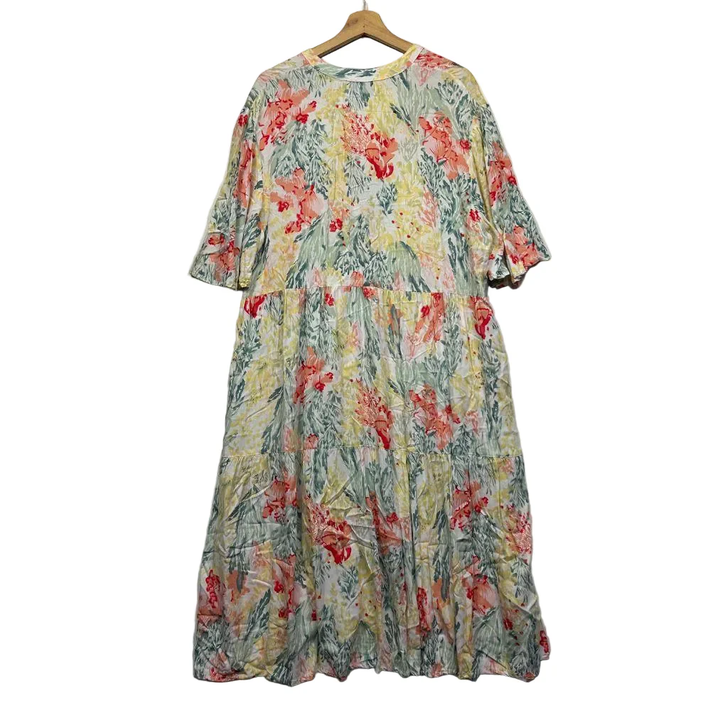 Bee Maddison Cream Floral Dress - Size 16 - Image 4