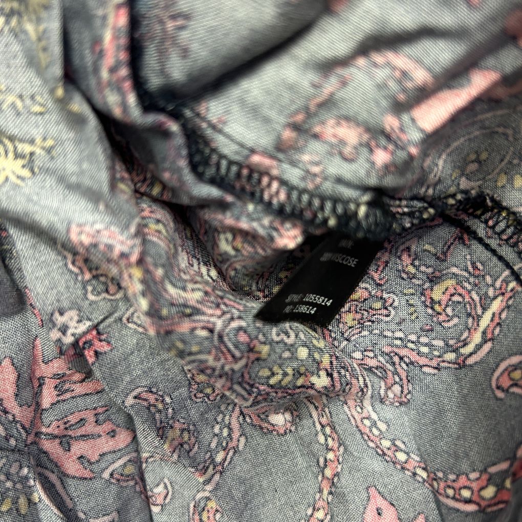 beme Navy Floral Paisley Top - Size 16 - Image 4