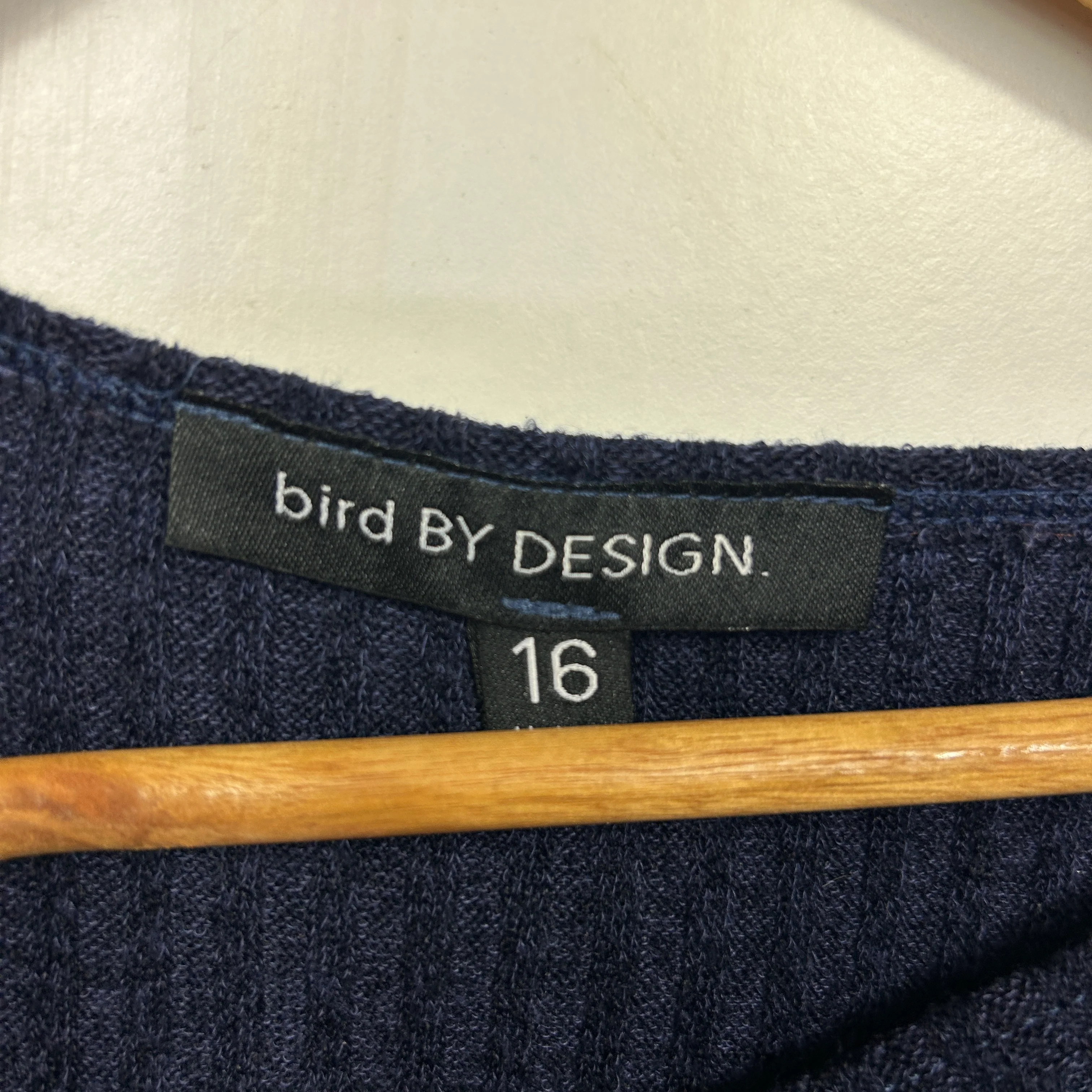 Bird by Design Asymmetric Hem Navy Top - Size 16 - Image 3