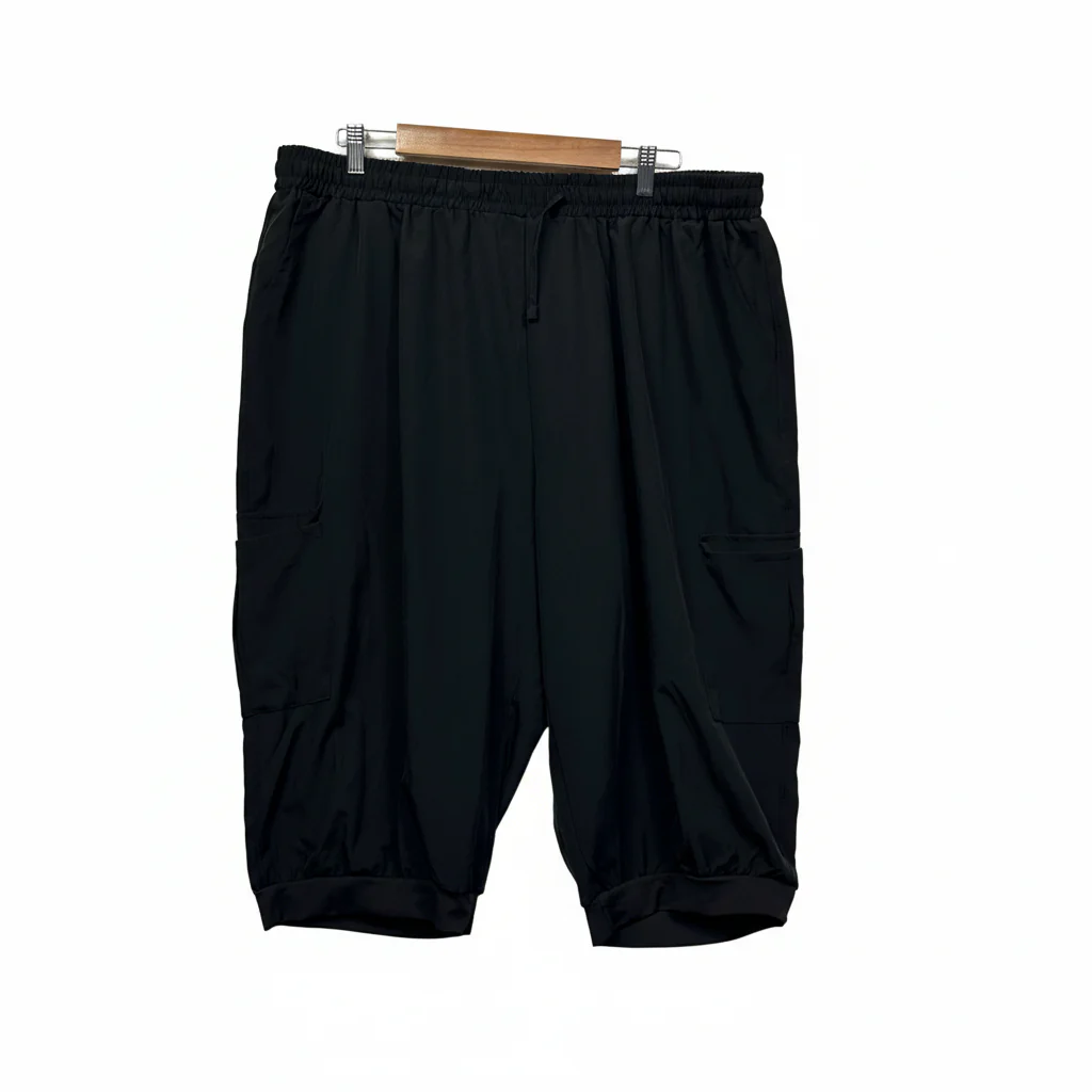 Black Activewear Cropped Pants Shorts - Size 5XL