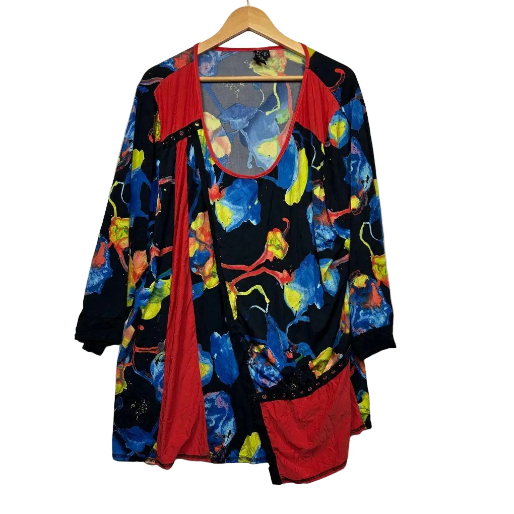 Taking Shape Multicolour Tunic Top - Size 20/L (Fault)