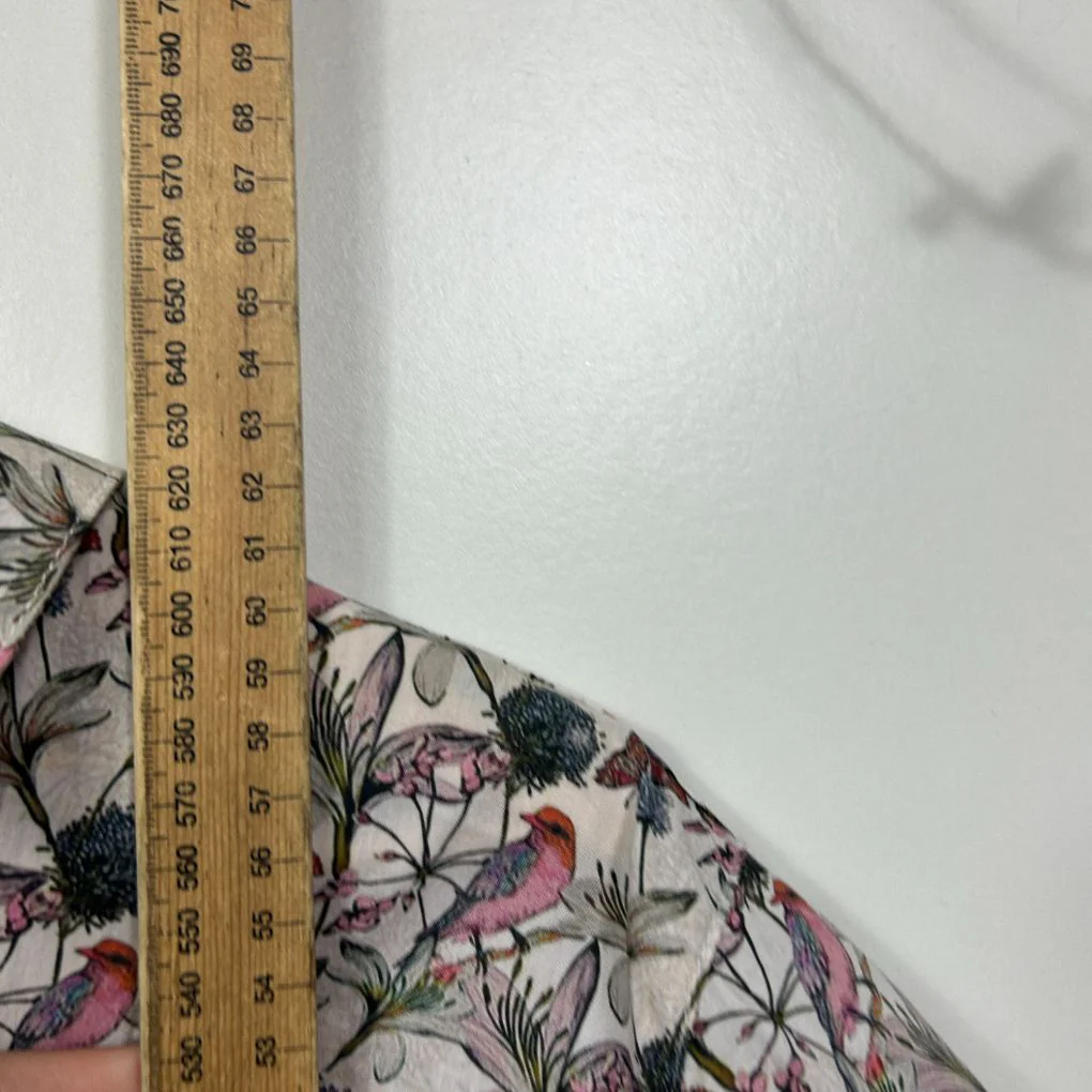 Black Pepper Bird Print Cotton Shirt - Size 14 - Image 7