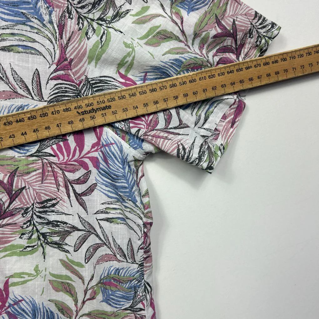 Black Pepper Multicoloured Cotton Leaf Print Shirt - Size 14 - Image 5