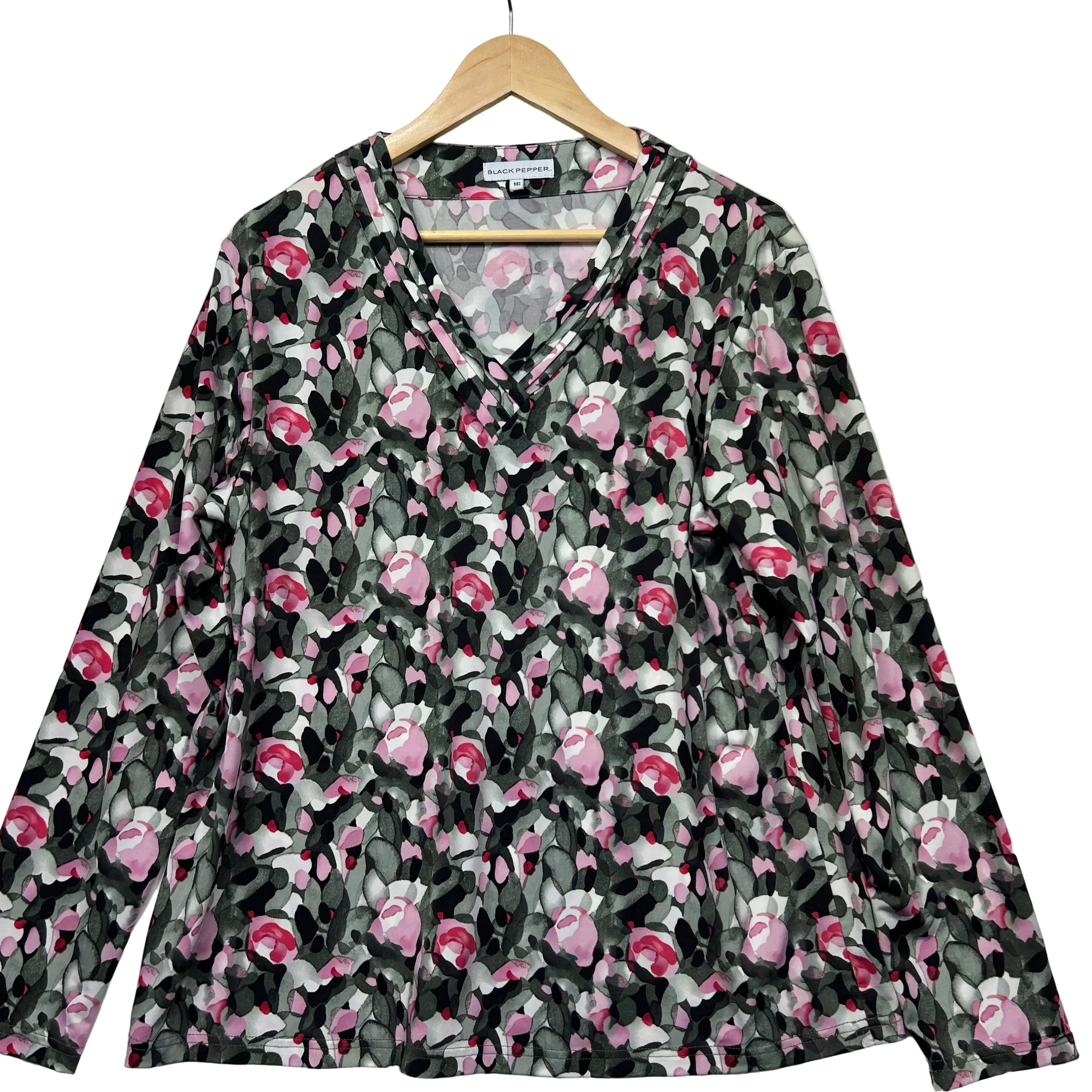 Black Pepper Multicoloured Top - Size 16