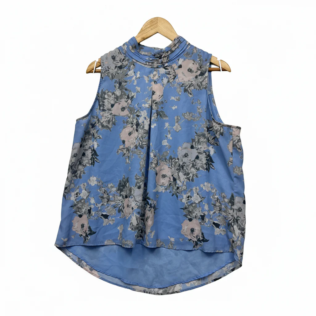 Target Blue Floral High Neck Sleeveless Top - Size 20