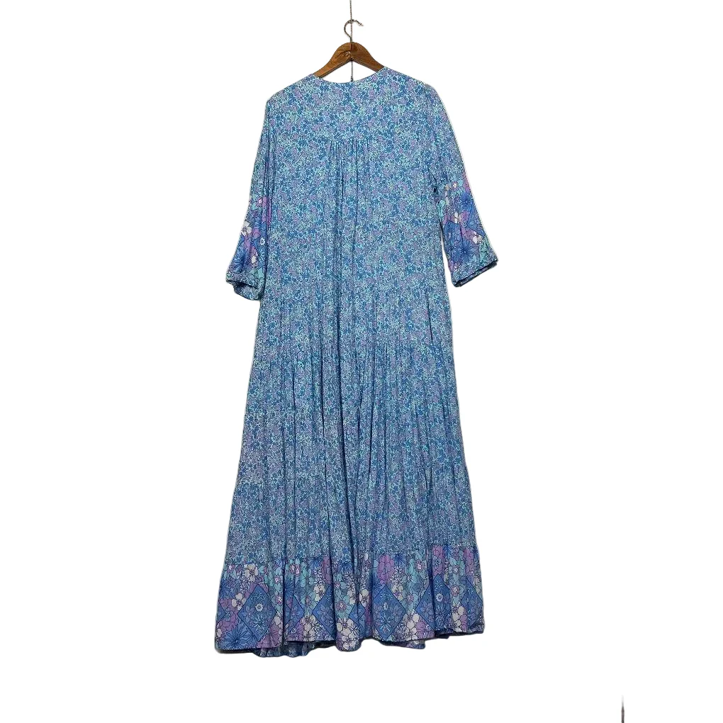 Blue Floral Boho Maxi Dress - Size 16 - Image 2