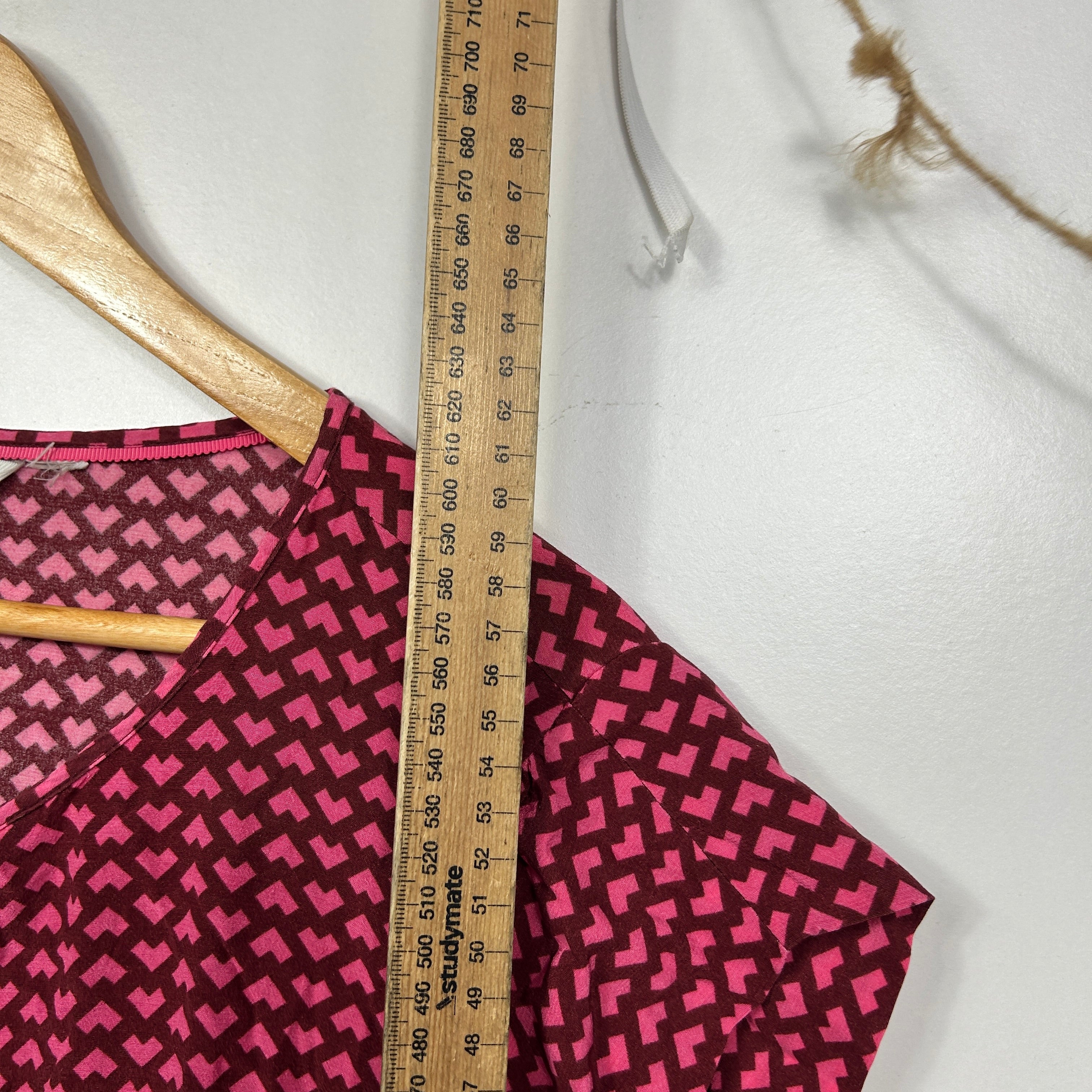 Boden Pink Geometric Print Top - Size 16 - Image 6